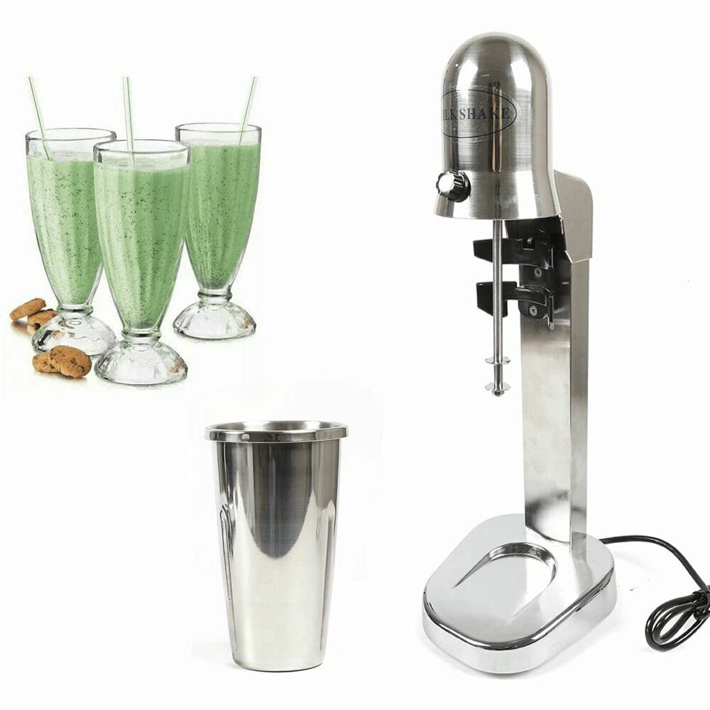 Commercial Milkshake Maker Machine - 2 Speed 280W Milk Frother with Stainless Steel Cup, 110V 60Hz for Smoothies, Shakes & Coffee - Perfect for Restaurants, Cafes & Home Bars