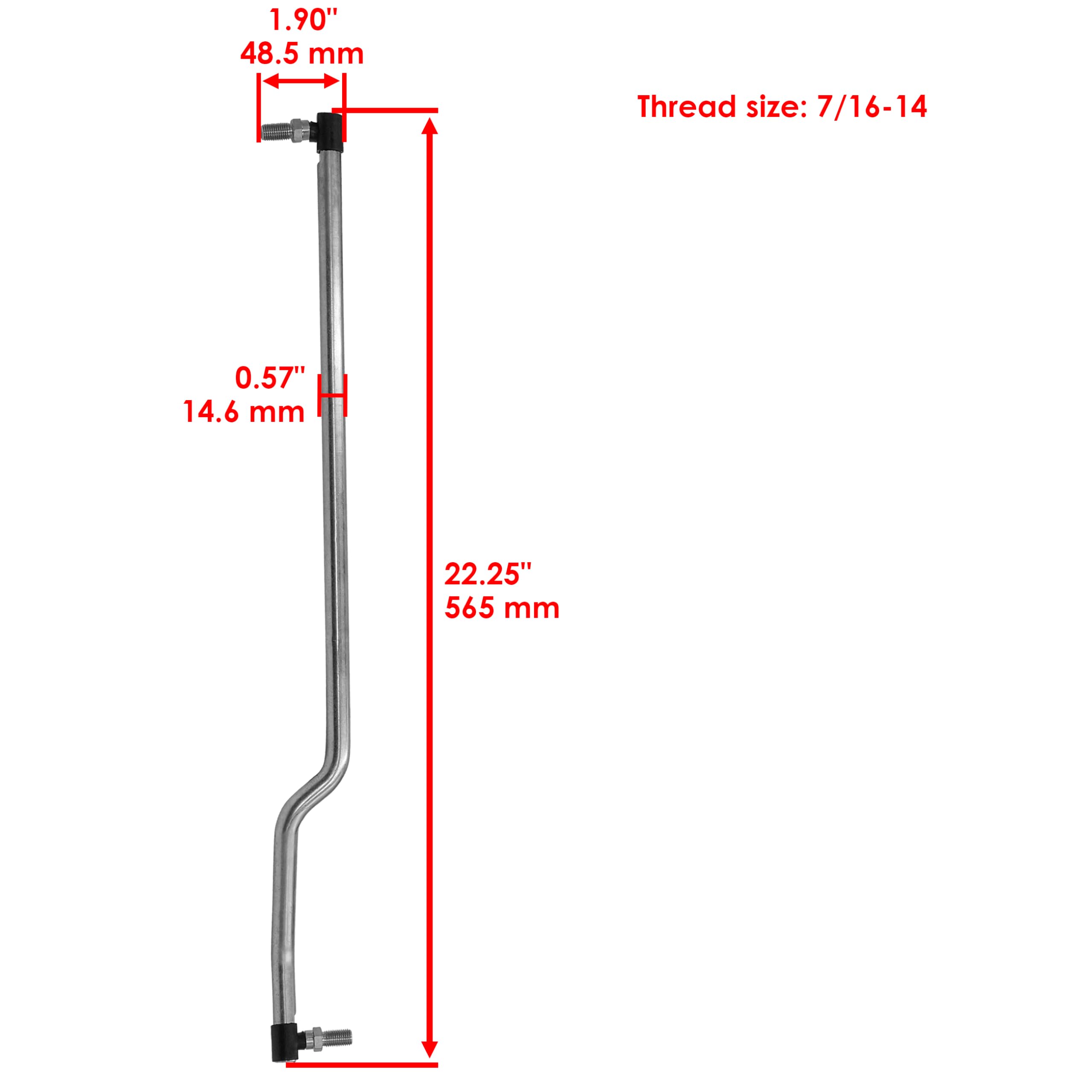Caltric Steering Tie Rod Assembly Compatible with John Deere AUC10277 - Replacement Tie Rod for John Deere Tractors & Lawn Mowers - Perfect for Agricultural, Landscaping & DIY Repairs