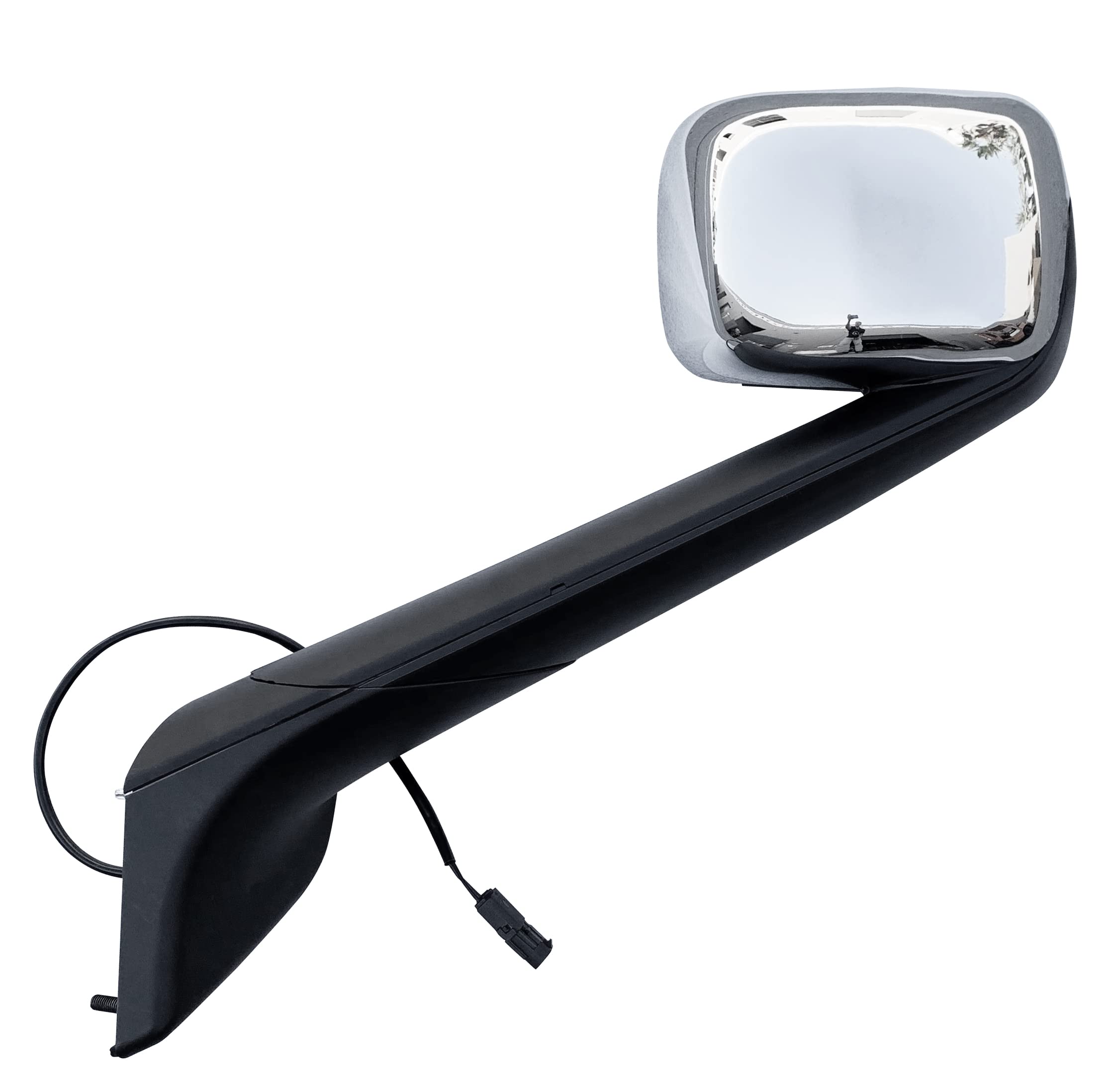 QSC Truck Parts - Chrome Hood Mirror Left Driver Side for Freightliner Cascadia 2018+ | Durable Replacement Mirror for Semi Trucks | Perfect for Highway Safety & Long Haul Driving