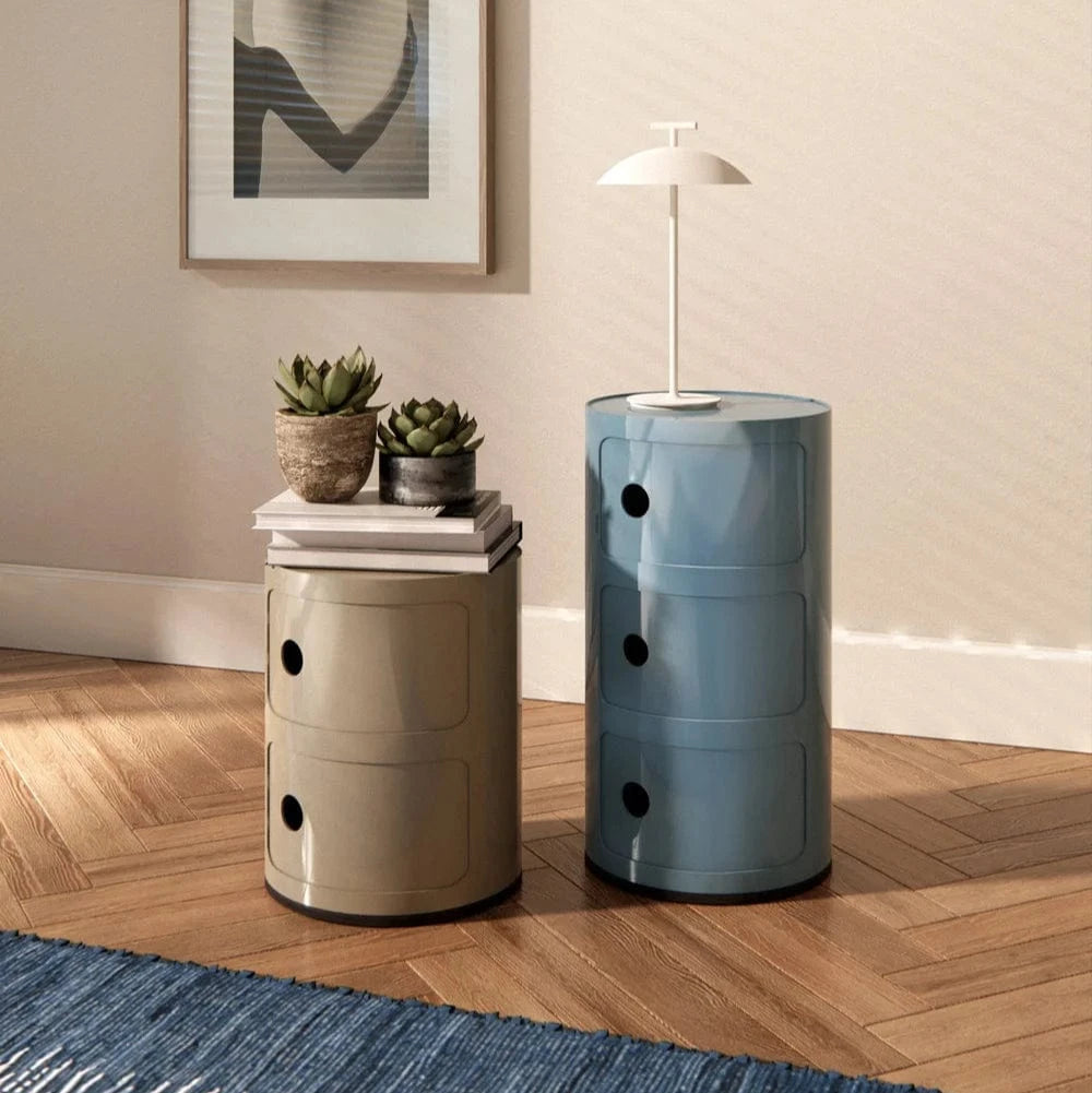 Componibili 3-Piece Modular Storage Unit in Blue - Perfect for Bedroom, Living Room & Office Organization