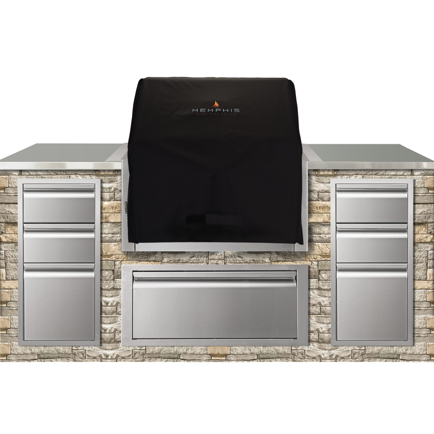Memphis 30 Black Polyester Grill Cover for Elevate ITC2 Built-In Pellet Grill | Waterproof & UV Resistant | Perfect for Outdoor BBQ, Patio, and Backyard Use