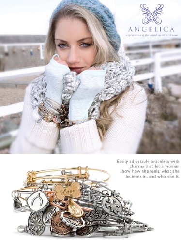 Expandable Brass Gingerbread Man Bangle Bracelet - Adjustable Christmas Holiday Jewelry Gift for Women & Teens