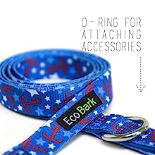 **EcoBark Reflective Dog Leash - Soft Padded Handle, Heavy Duty Training Leash for Small, Medium & Large Dogs - Durable & Comfortable for Walking, Running & Outdoor Adventures (Nautical Blue)**