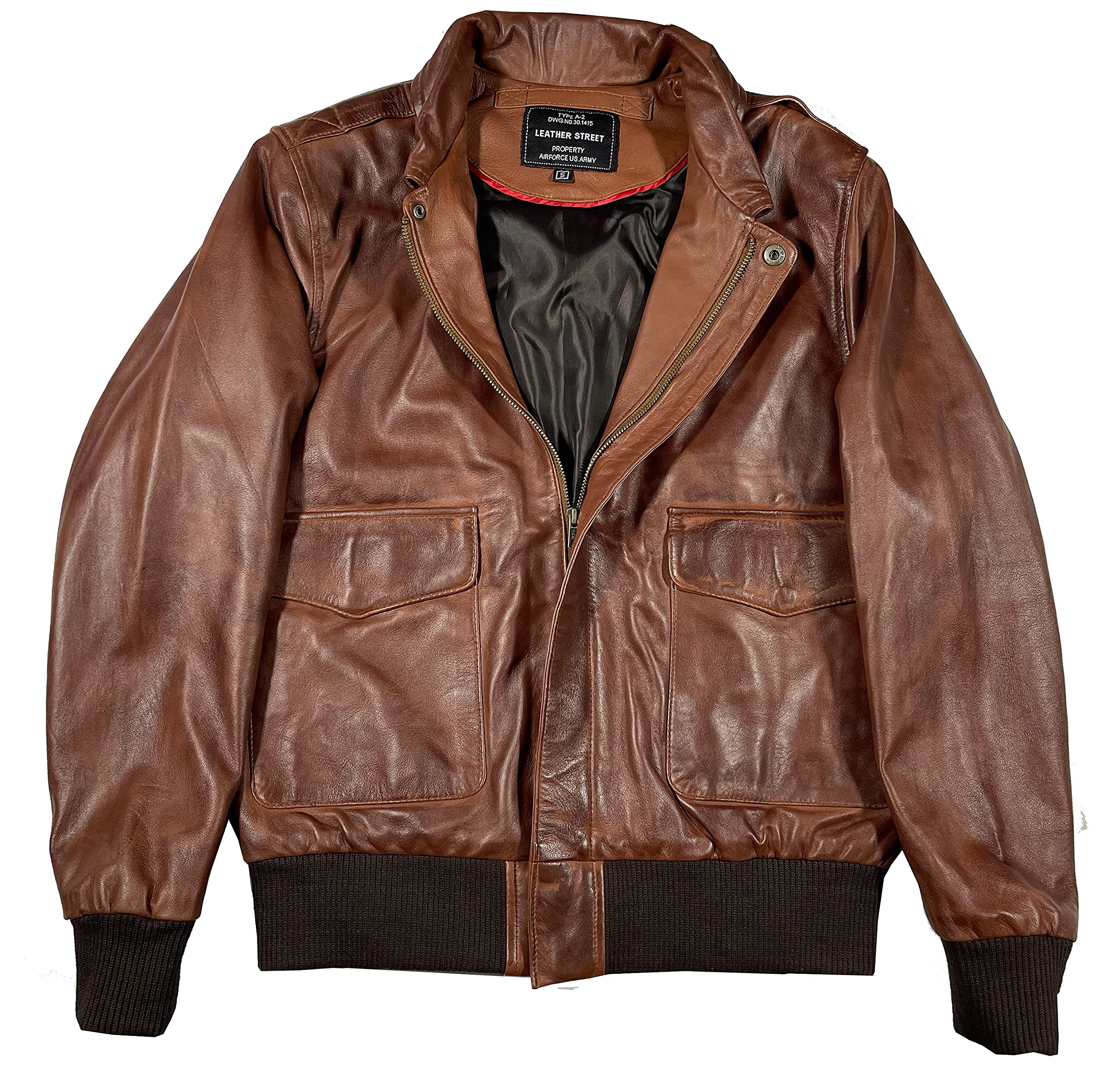Authentic A2 Aviator Brown Leather Jacket - WWII Flying Tiger Bomber Jacket for Men - Vintage Pilot Jacket - Perfect for Aviation Enthusiasts, Historical Reenactments & Casual Wear