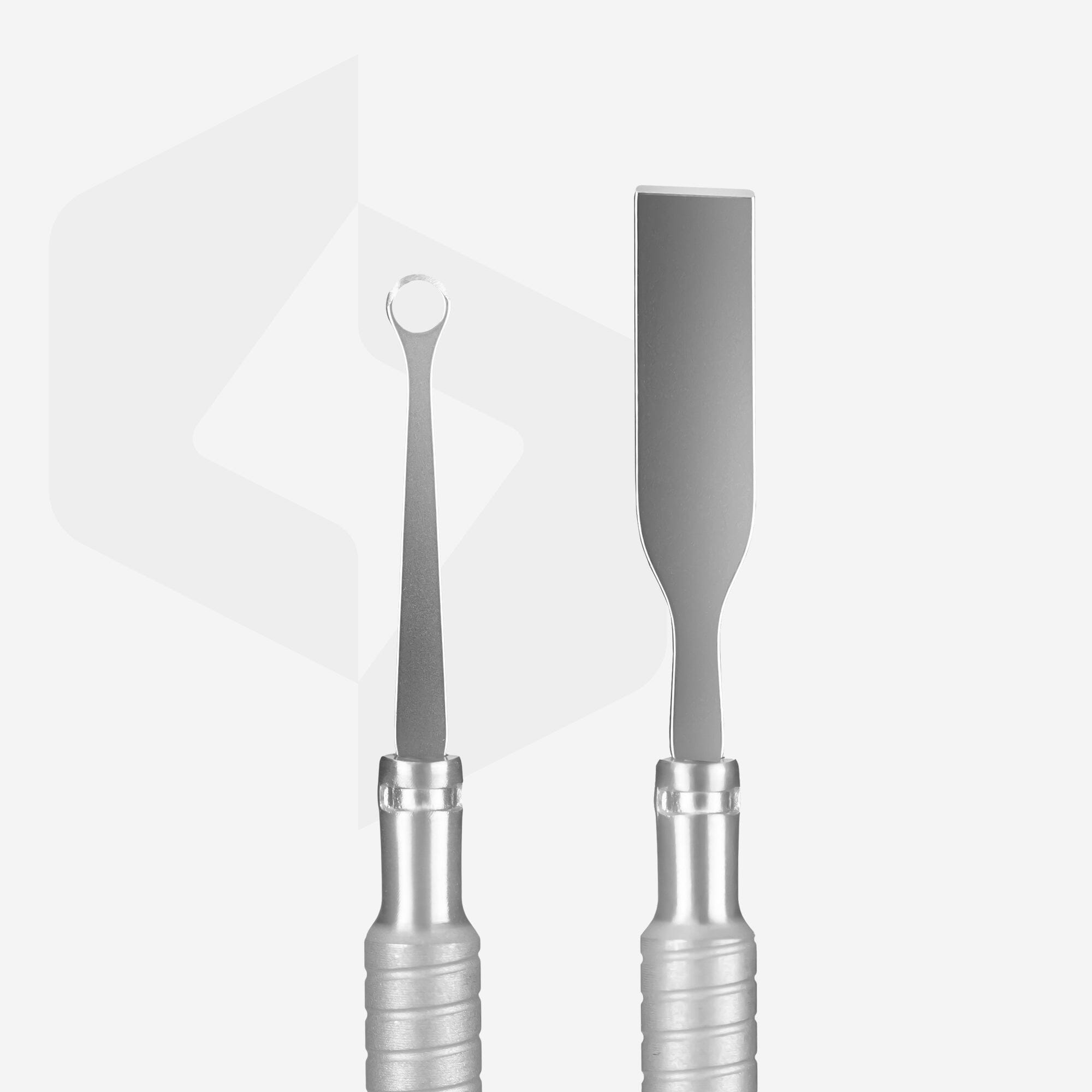 Staleks Cuticle Pusher SMART 80 TYPE 1 - Professional Flat Straight Nail Pusher with Loop for Manicure & Pedicure | Perfect for Salon & Home Nail Care