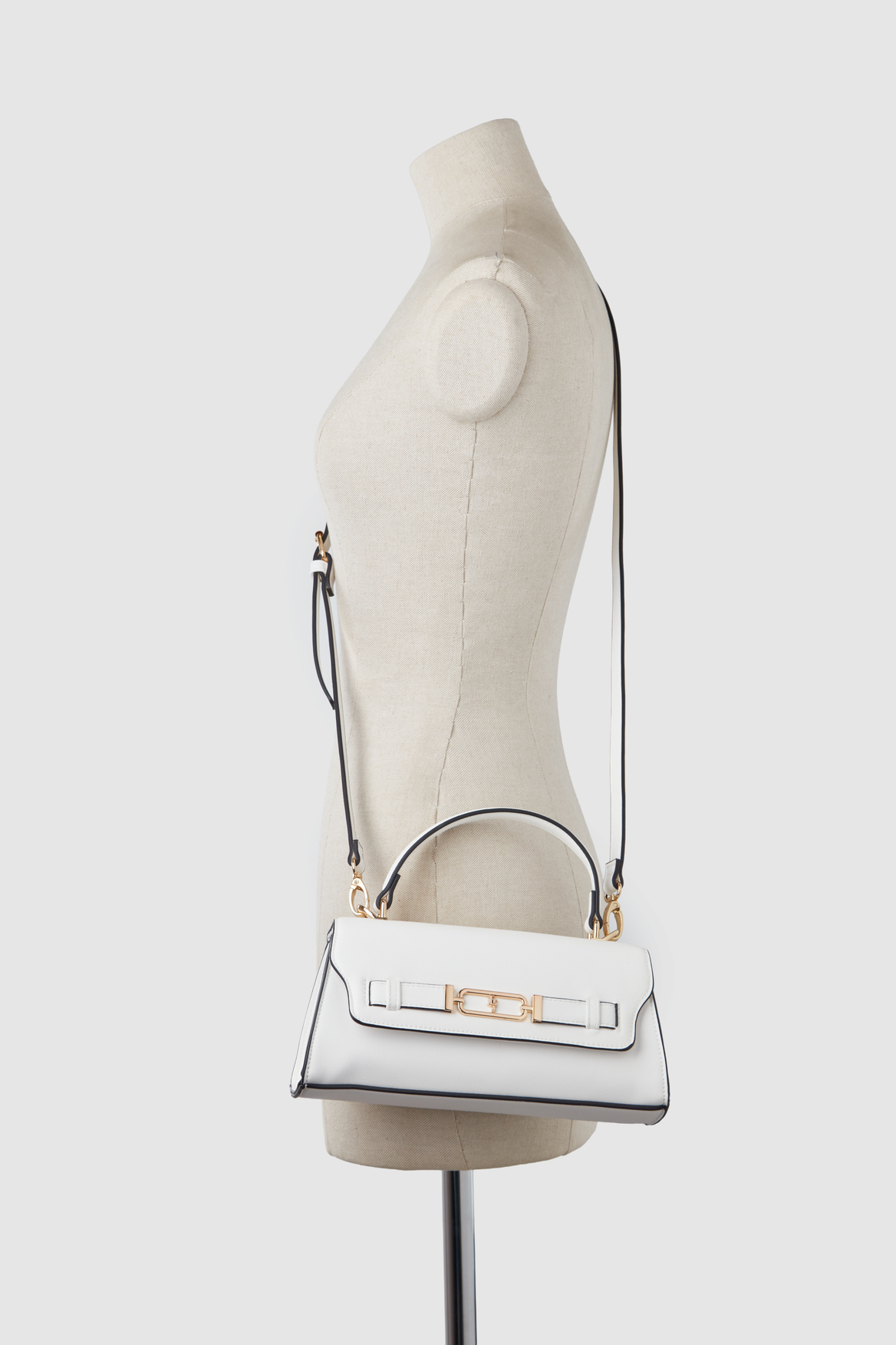 Stylish Belt Logo Top Handle Bag for Women - Fashionable Leather Shoulder Purse for Work, Travel & Everyday Use