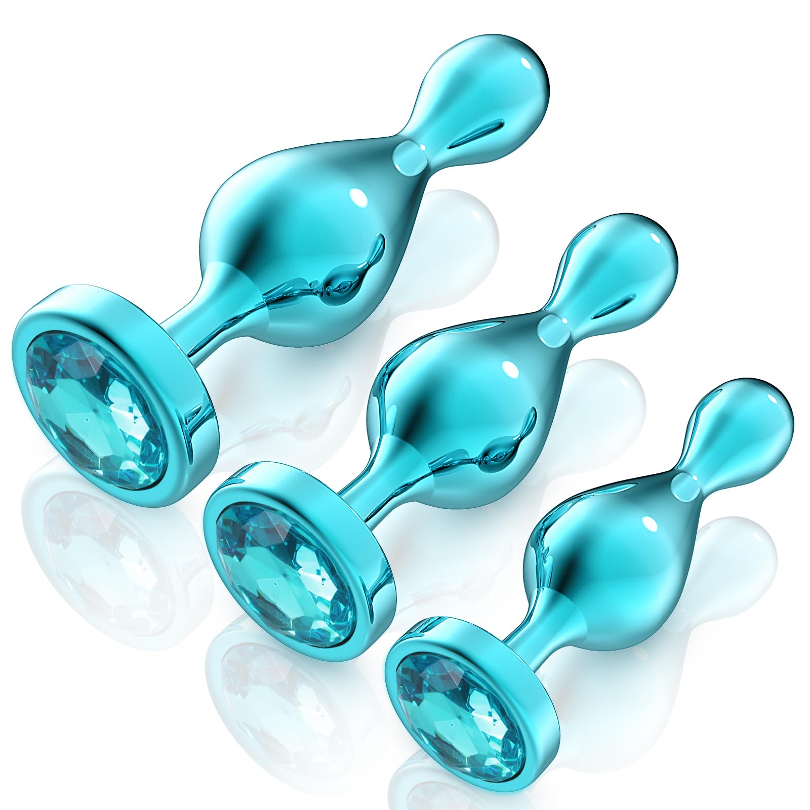 Premium 3-Piece Metal Anal Beads & Butt Plug Set with Jewelry Base - Stainless Steel Anal Training Kit for Men, Women & Couples - Vaginal & Anal Stimulation Adult Sex Toys - Perfect for Fetish Play, SM Games & Intimate Exploration