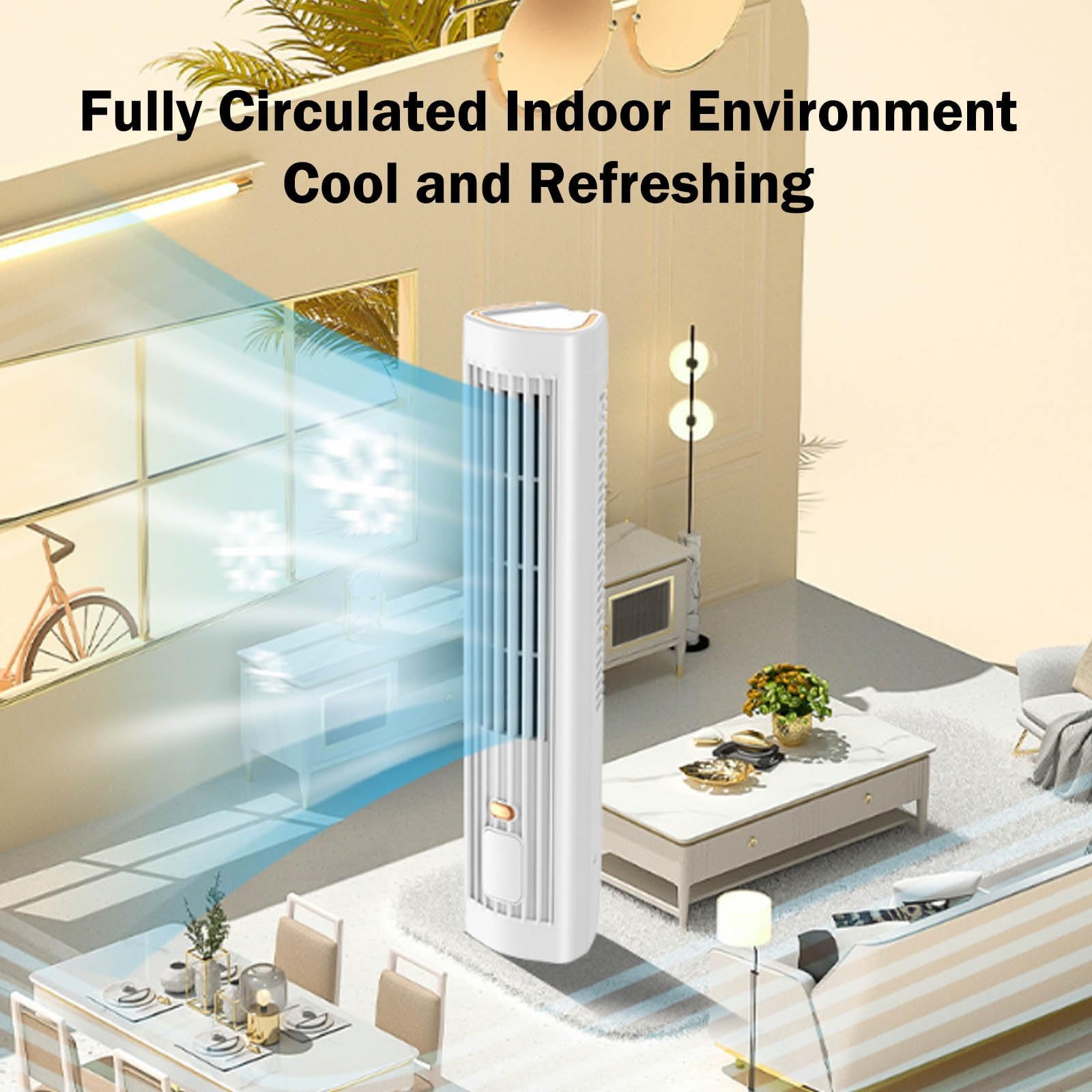 Sherum Cooling Ace 5.0 Portable Air Conditioner - Quiet 3-Speed Cooling Fan for Bedroom & Office - Compact Personal AC Unit with Energy Efficient Cooling Technology - Perfect for Home, Dorm, Desk, and Workspace Use (2 Pack, Khaki)