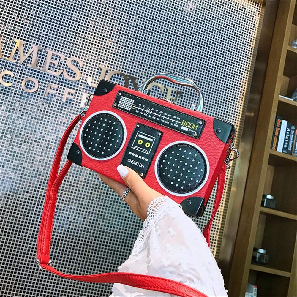 Vintage Radio Shaped Crossbody Bag for Women - Retro Clip Clasp Shoulder Purse & Handbag - Perfect for Concerts, Travel, and Everyday Use