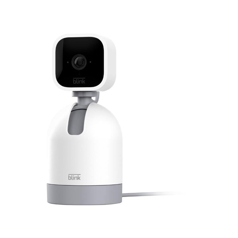 Blink Mini Pan-Tilt Security Camera - 1080p HD, Alexa Compatible, White - Indoor Home Monitoring for Pets, Baby & Security