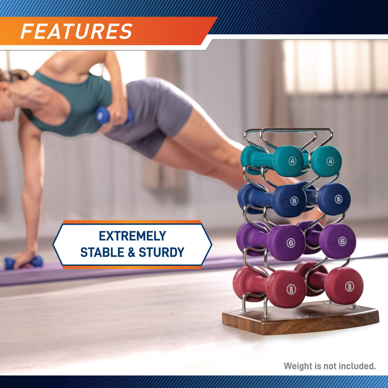 Marcy 4-Tier Dumbbell Storage Rack | DBR 8703 | Heavy Duty Gym Equipment Organizer for Home & Commercial Use | Perfect for Weight Rooms, Fitness Studios & Garage Workouts