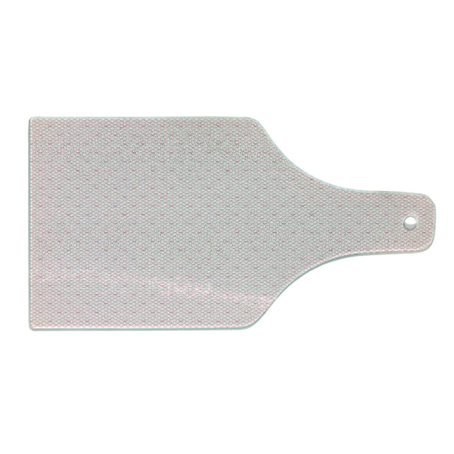 Ambesonne Valentine's Day Tempered Glass Cutting Board - Romantic Heart Shapes Design, Wine Bottle Shape in Rose Pale Pink & White - Perfect for Serving Charcuterie, Cheese & Wine Pairings