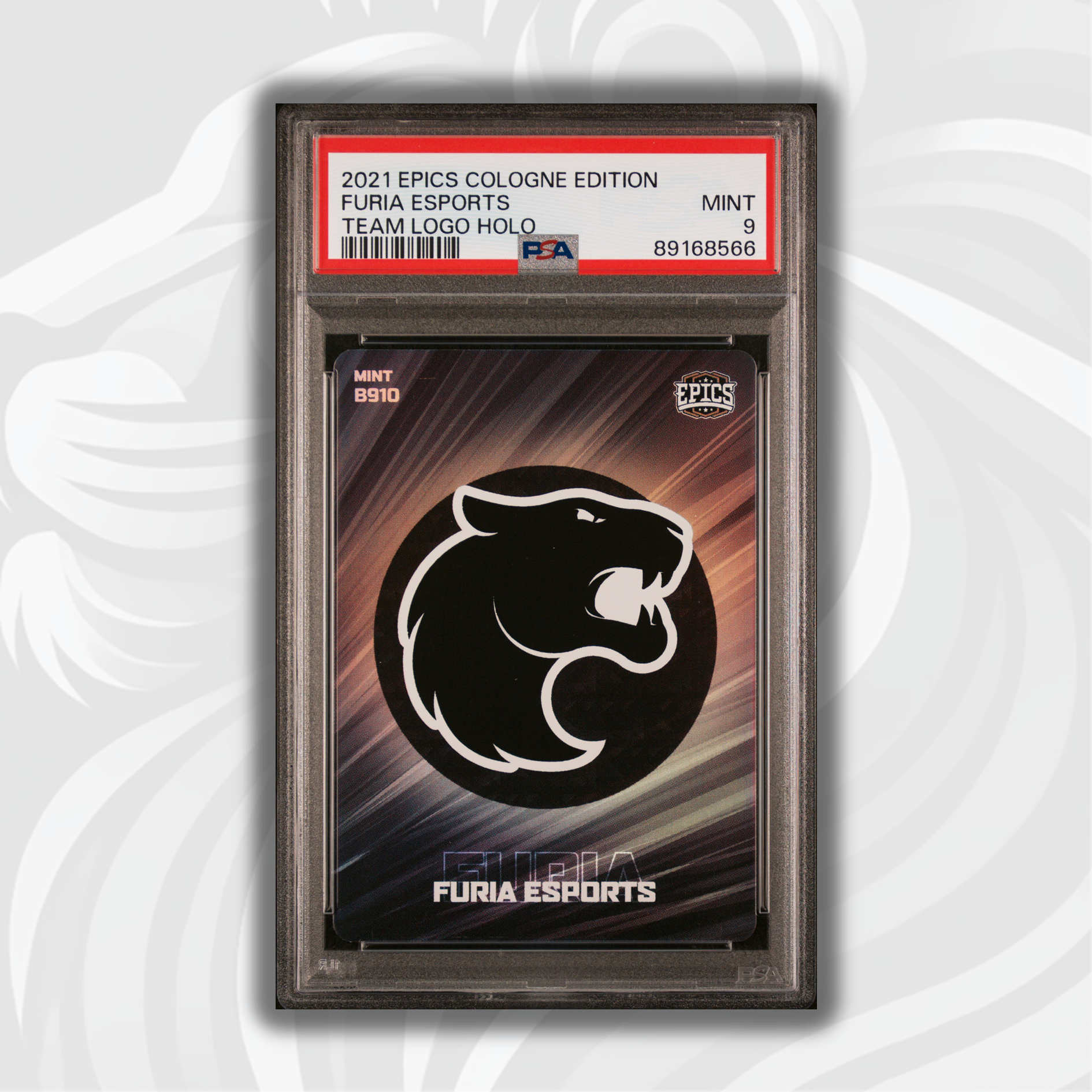 PSA 9 Graded Furia Esports #B910 Team Logo Holo Card - 2021 Epics Cologne Edition - Perfect for Esports Collectors & Gaming Memorabilia Displays