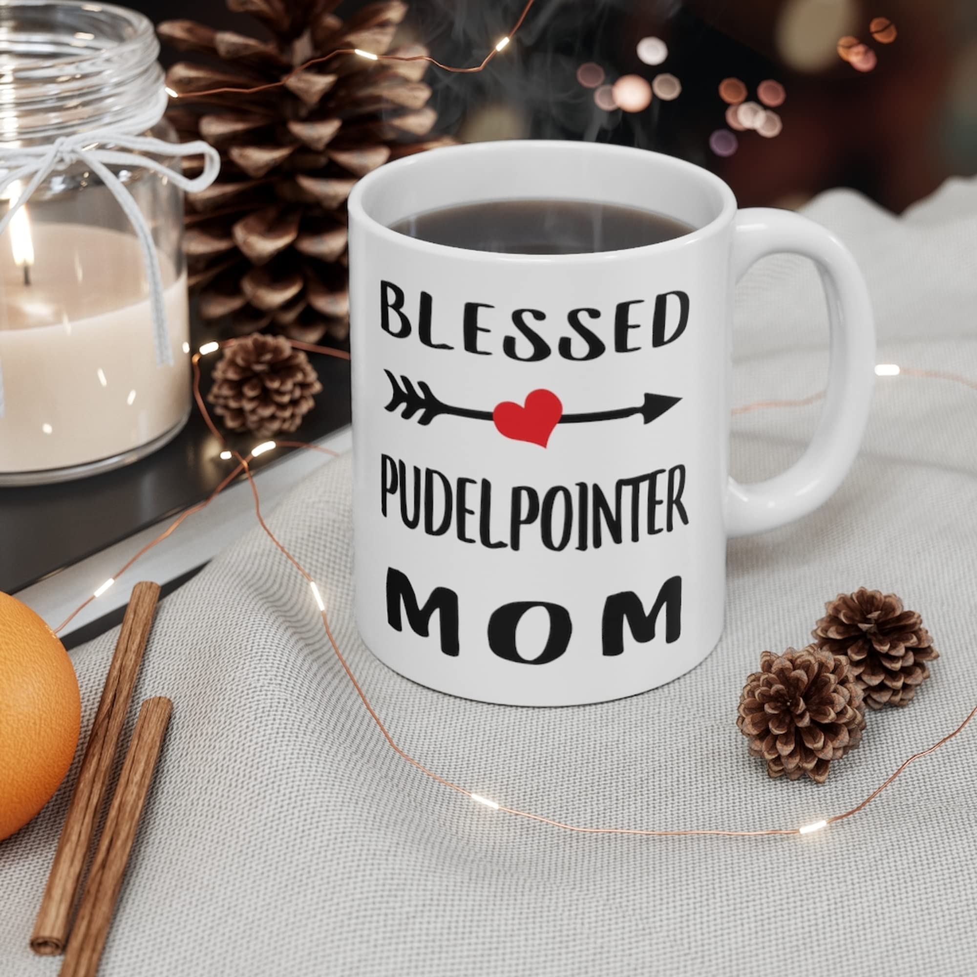 Blessed Pudelpointer Mom Coffee Mug - Funny Gifts for Women, Christmas 2024 Present - 11 Oz White Ceramic Cup - Perfect for Dog Lovers, Mother's Day, Birthday & Office Use