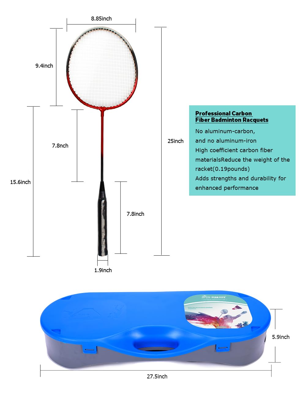 Portable Badminton Net Set with Storage Base - 10x5 ft Net, 4 Rackets, 4 Shuttlecocks & 8 Grip Tapes - Outdoor/Indoor Sports Equipment for Backyard, Beach, Park & Gym Games