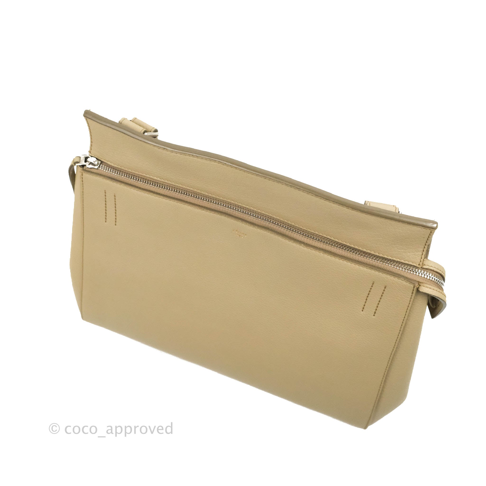 Celine Medium Edge Bag in Etaupe Grained Calfskin Leather - Luxury Crossbody Purse for Women, Perfect for Work, Travel & Evening Events