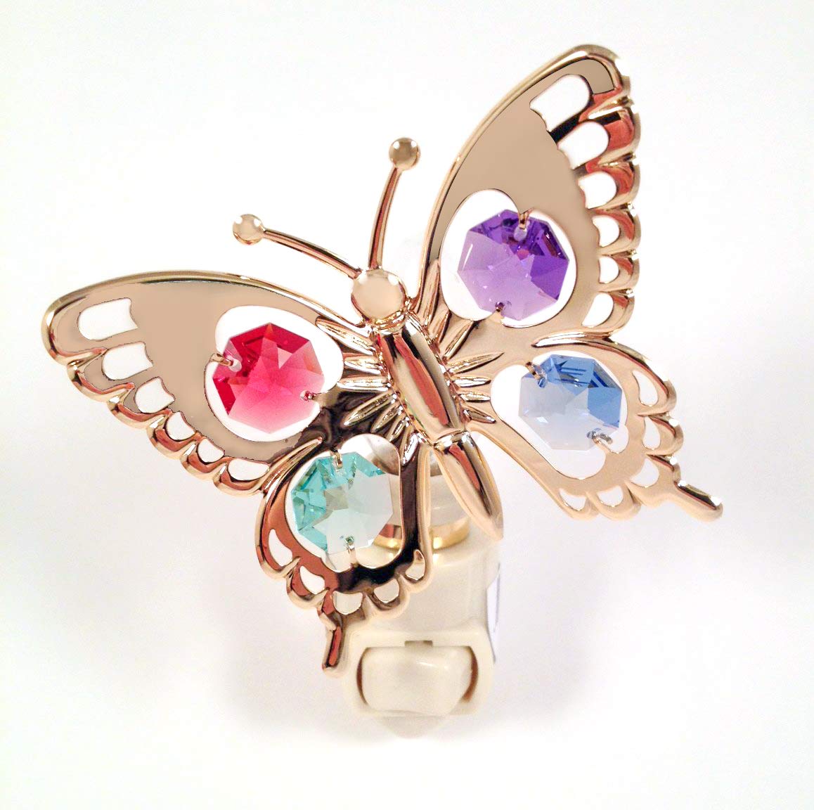 24k Gold Plated Butterfly Mascot Night Light with Crystal - Perfect Gift for Home Décor, Kids Bedroom, Nursery, Bathroom & Hallway | Creates Soothing Ambiance for Sleep & Relaxation