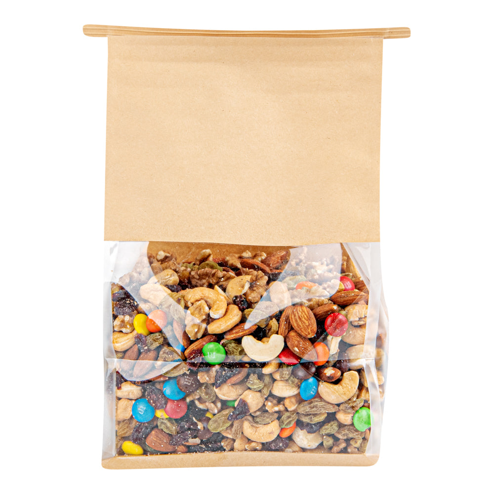 Premium Kraft Cotton Paper Tin Tie Bags with Clear Window - 6.1/4