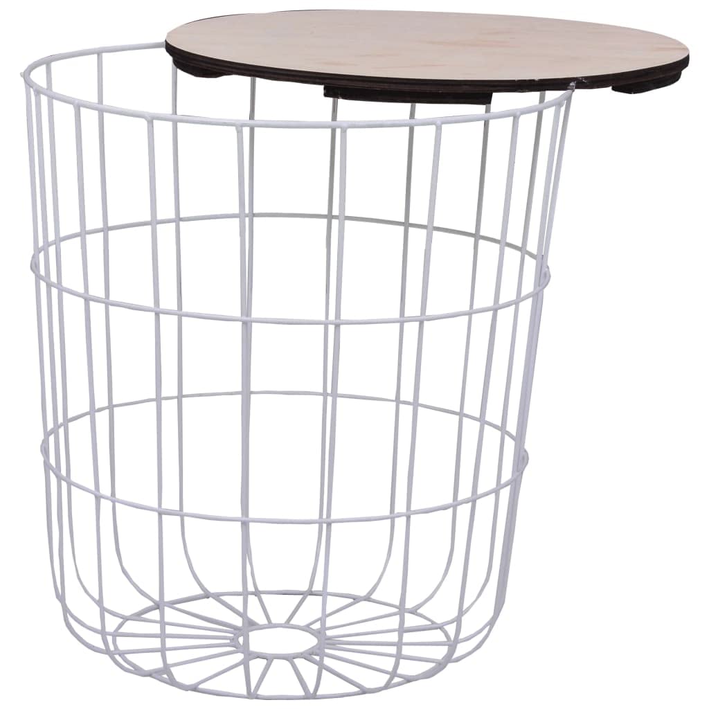 CHARMMA Modern Round Coffee Table - 15.6 Inch White Side Table for Living Room, Bedroom & Office - Perfect for Small Spaces & Home Decor