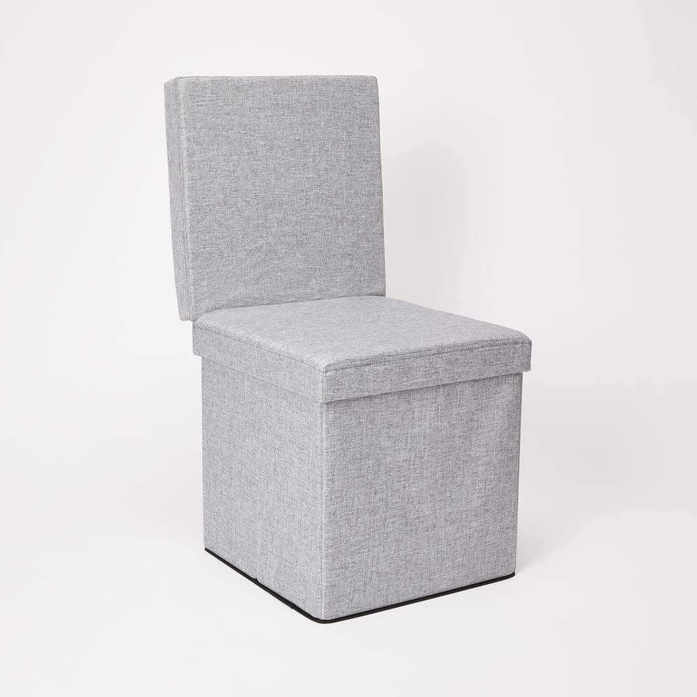 Dormify Collapsible Storage Ottoman Chair - Foldable Footrest Stool with Hidden Storage for Dorm Room, Bedroom & Living Room - Perfect for Small Space Organization & Extra Seating