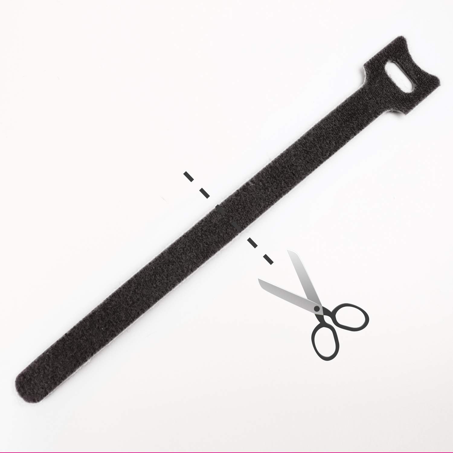 Cable Candy Hook & Loop Black - Premium Cord Management & Cable Organizer for Home, Office & Travel - Keep Wires Tidy & Organized
