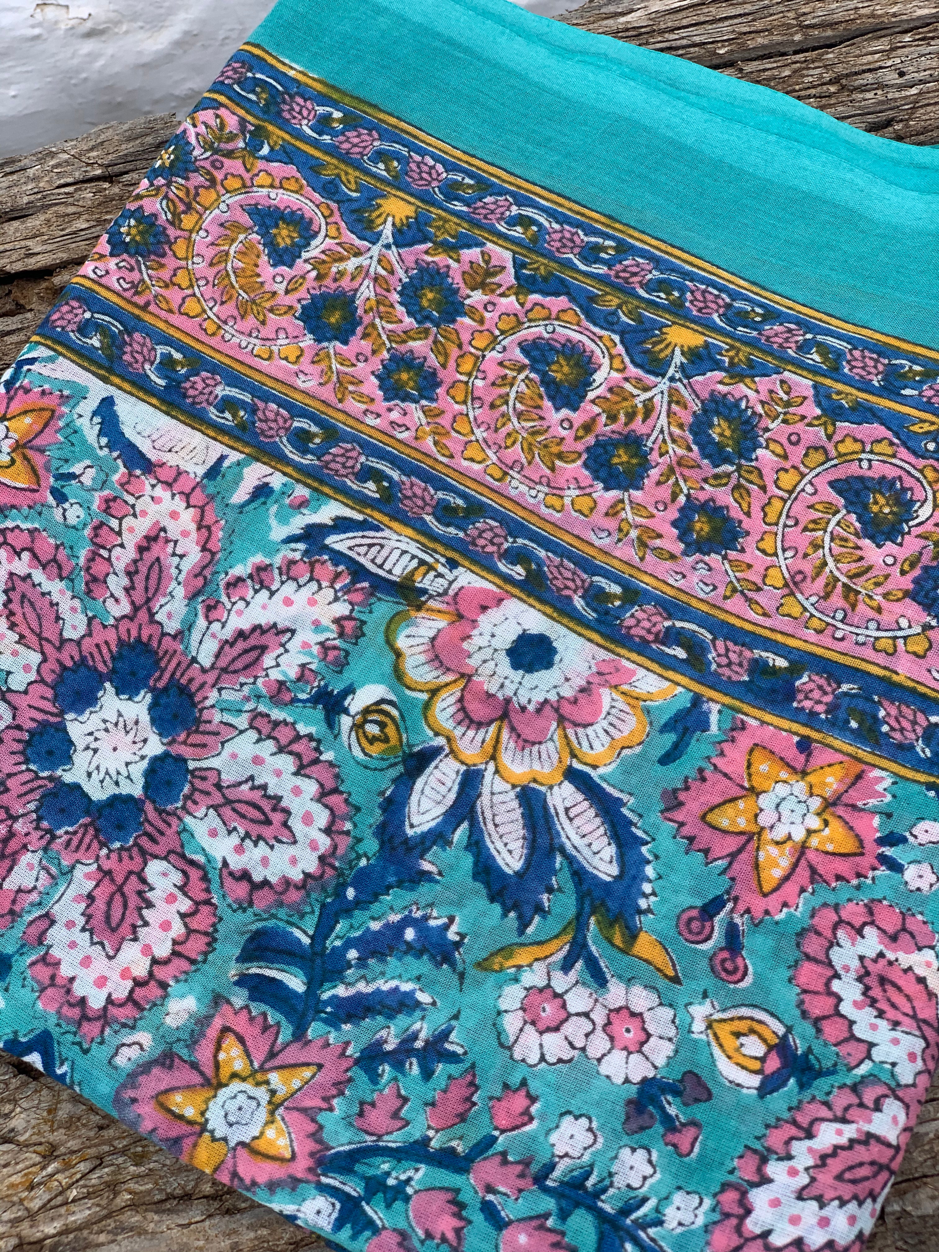 Hand Block Printed Cotton Sarongs & Pareos - New Collection | Beach Cover-Up, Summer Wrap, Boho Fashion Accessory