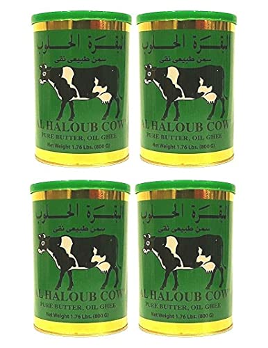 AlAmin Foods Pure Cow Butter Ghee - 4 Cans (1.76lb/800g Each) - Ideal for Baking, Cooking & Middle Eastern Cuisine