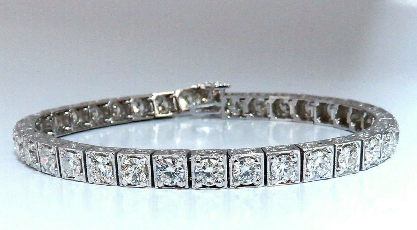 8.42ct Natural Diamond Tennis Bracelet in 14K Gold - Square Box Bead Setting for Women's Luxury Jewelry, Perfect for Weddings, Anniversaries & Special Occasions