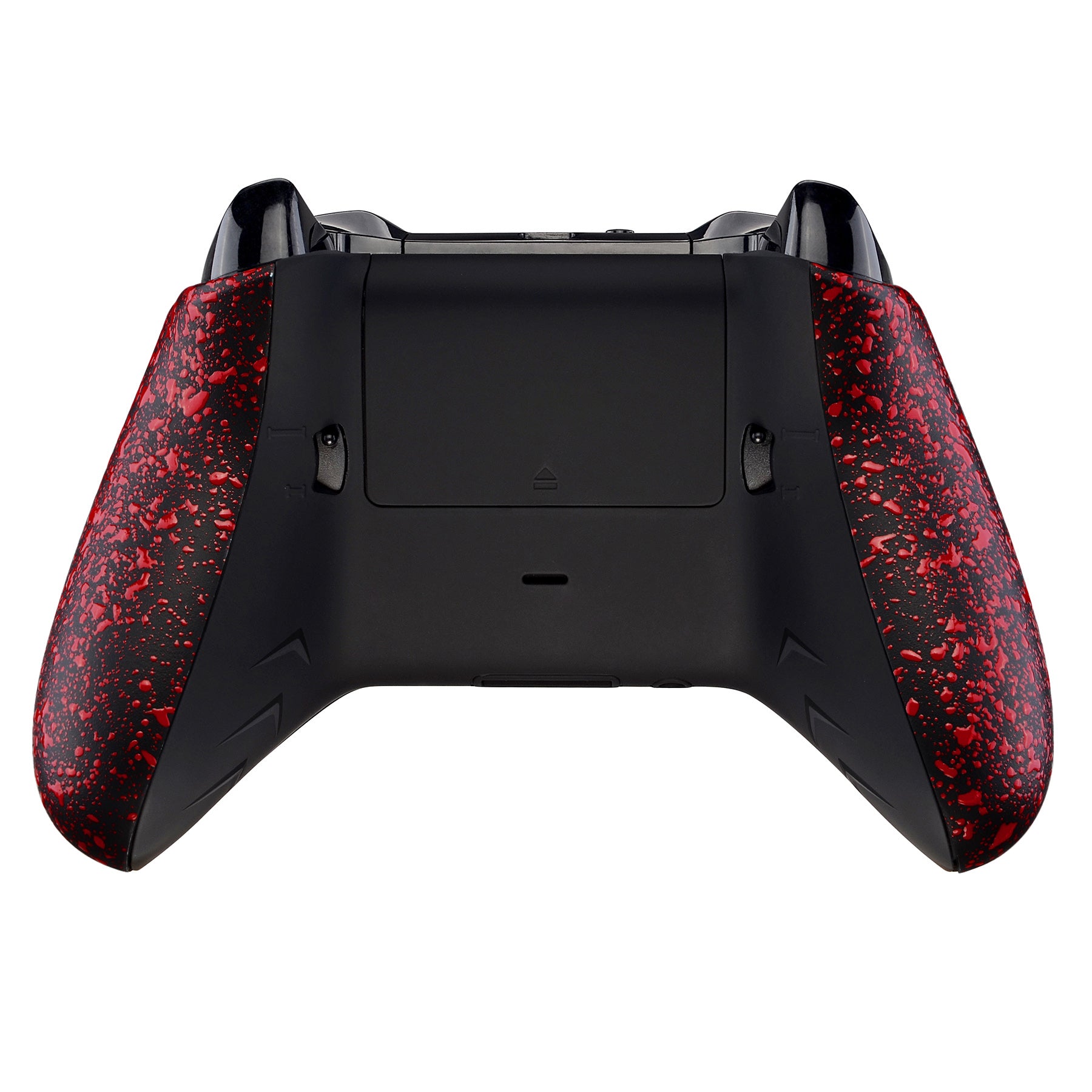 eXtremeRate Textured Red FlashShot Trigger Stop Bottom Shell Kit for Xbox One S & X Controller - Redesigned Back Shell, Handle Grips & Dual Trigger Locks (Model 1708 X1GZ005) | Enhanced Gaming Performance for FPS & Competitive Play