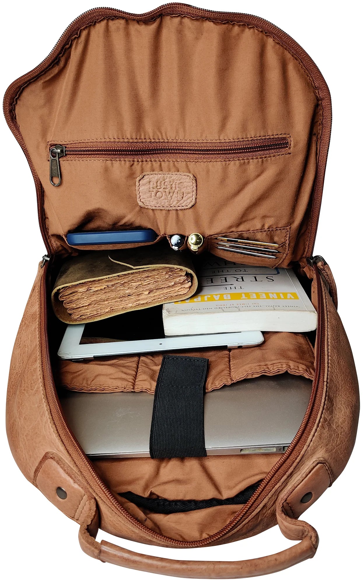 Premium Genuine Leather Laptop Backpack for Women - 15.6 Inch Business Travel Backpack - Stylish Cognac Brown Work Bag - Perfect for Office, Commuting & College