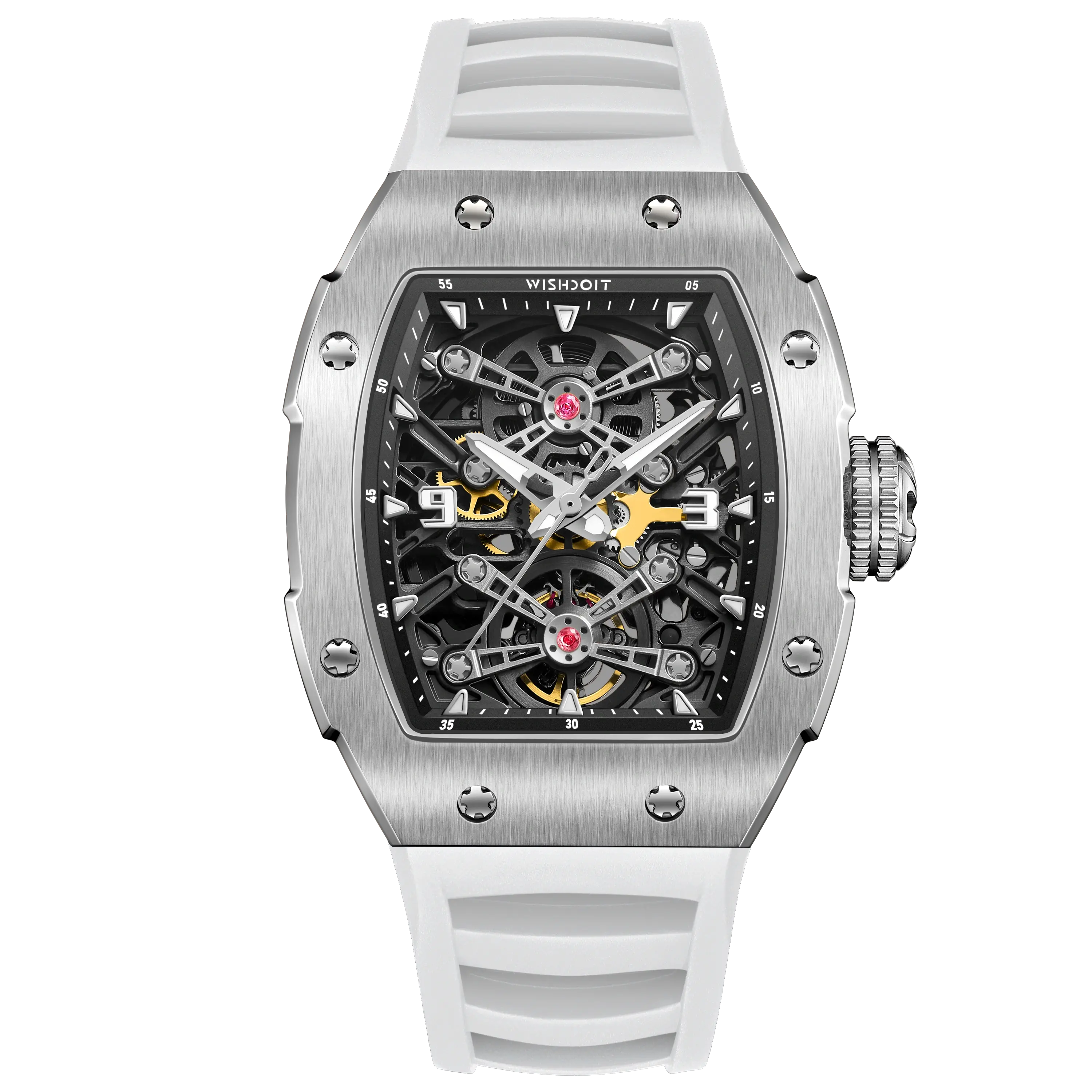 Silvery Watch-White Strap