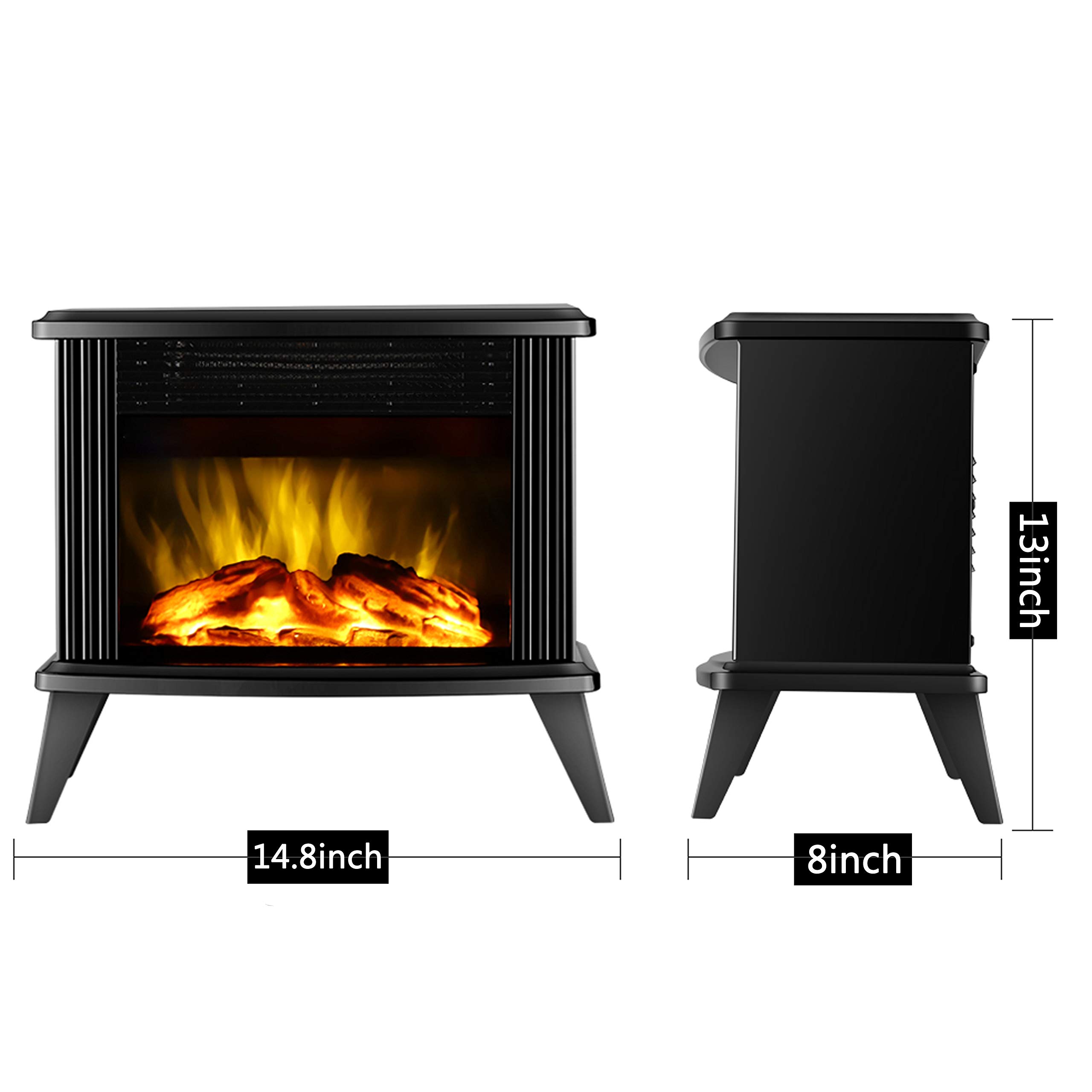 DONYER POWER Mini Electric Fireplace Heater - 14.8