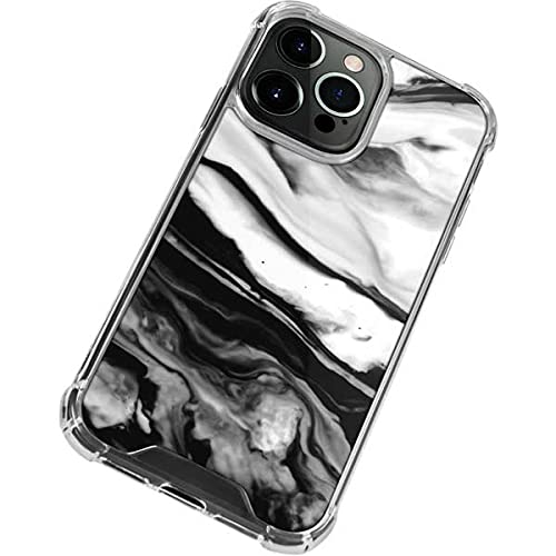 Skinit Clear Phone Case for iPhone 13 Pro Max - Black & White Marble Ink Design | Slim Protective Cover | Scratch Resistant | Perfect for Everyday Use, Work & Travel