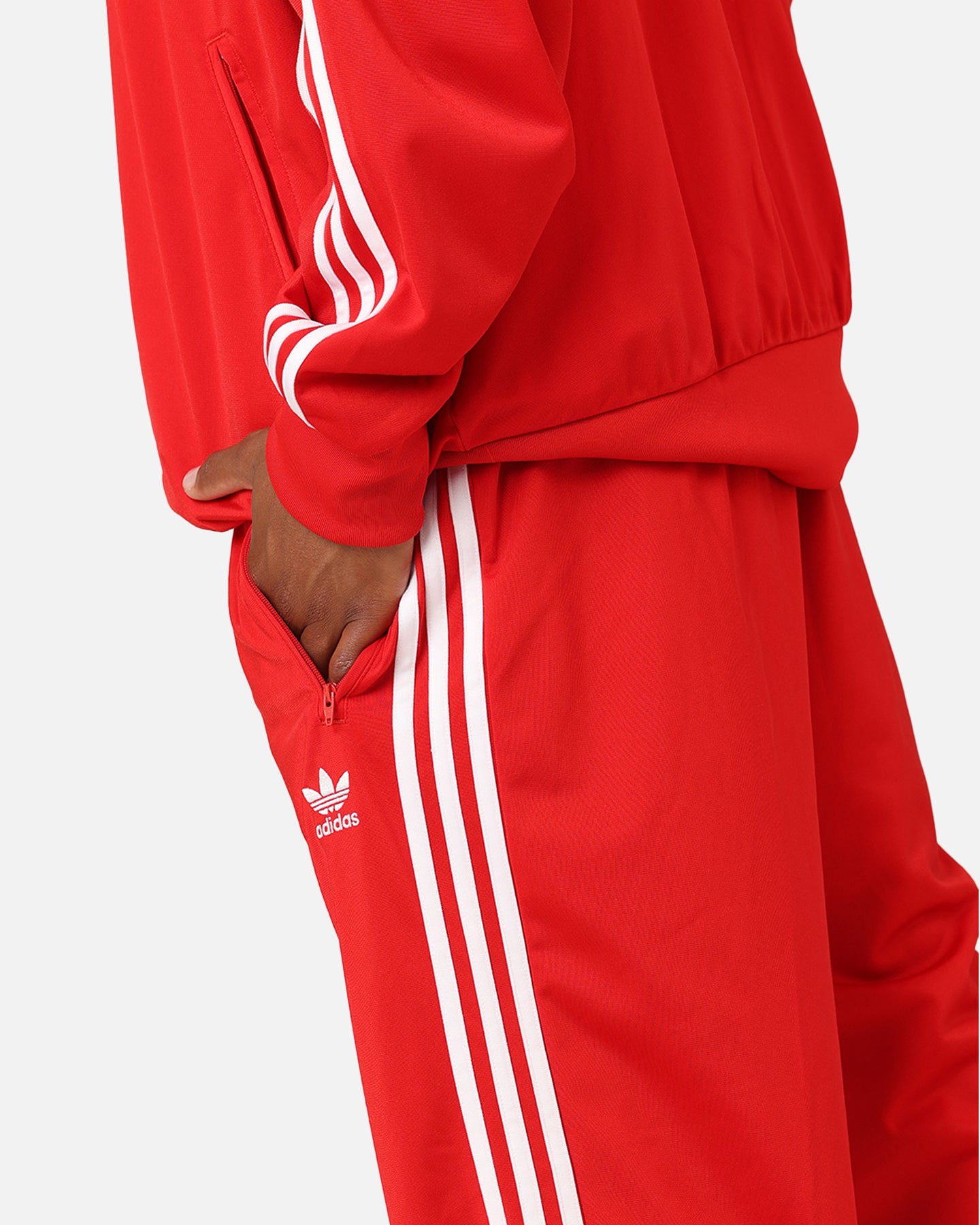 Adidas Adicolor Classics Firebird Track Pants - Better Scarlet/White - Men's Athletic Joggers for Running, Gym & Casual Wear