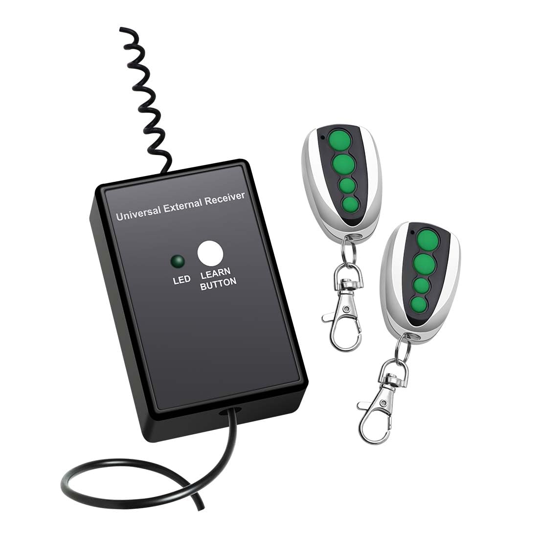 TOPENS ERM12 Universal External Receiver with 2 Remote Controls - Compatible with Automatic Swing/Sliding Gate Openers & Garage Door Operators - Weatherproof Wireless Accessory for Driveway, Home Security & Outdoor Gate Access