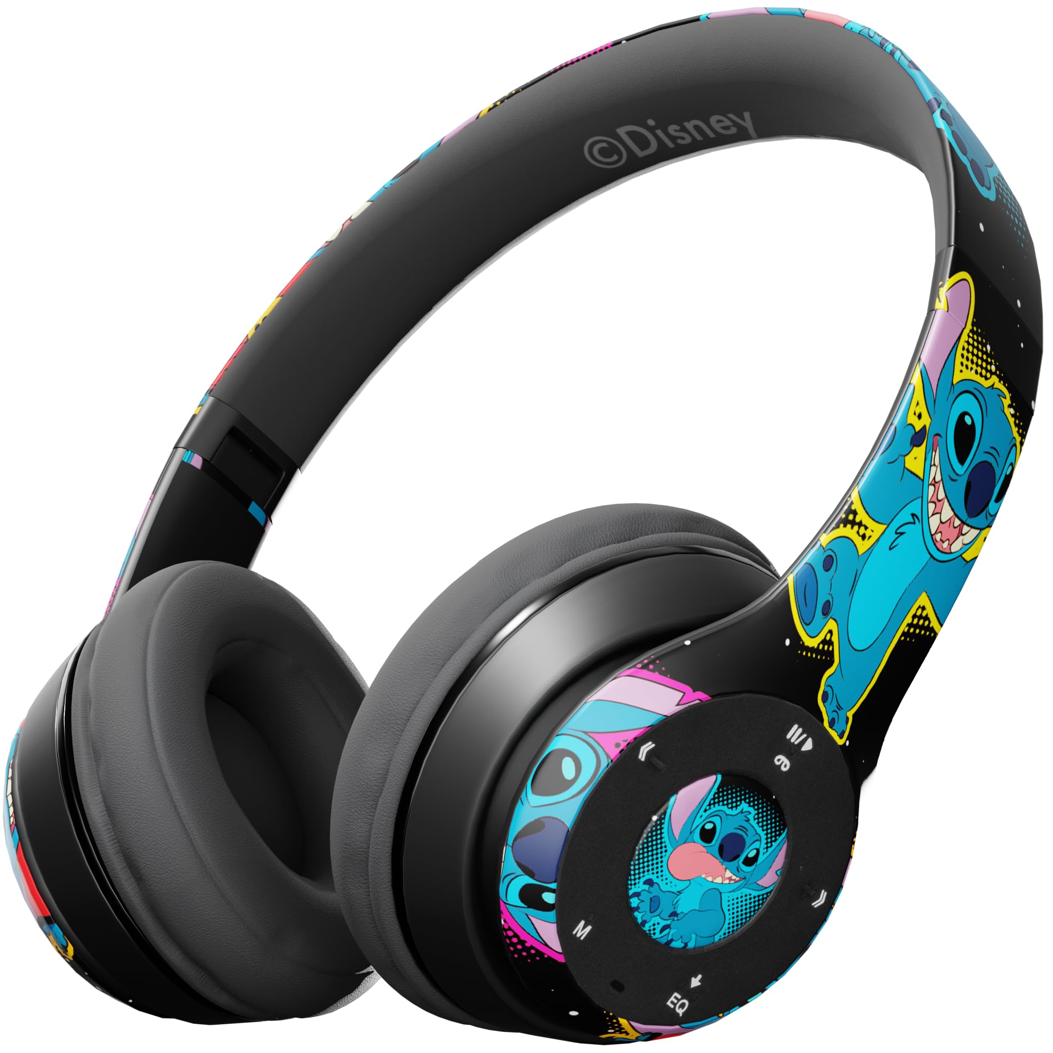 Disney Lilo & Stitch Bluetooth Over-Ear Headphones - Wireless Foldable Headset with Built-in Mic, Noise Cancelling for Kids & Adults, Comfortable Ear Cushions - Perfect for Travel, Gaming & Music Listening