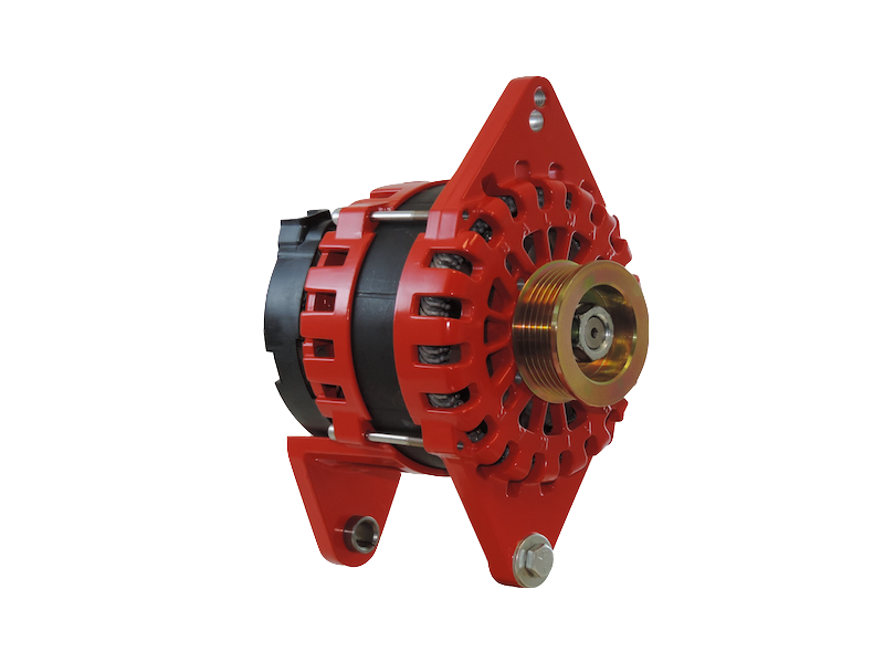 XT DF4 250 K6 Alternator - 250A 12V High Output Alternator for XT Series with Saddle Mount (Dual Foot), 4in K6 Serpentine Pulley & Case Ground - Perfect for Heavy Duty Trucks, RVs & Off-Road Vehicles