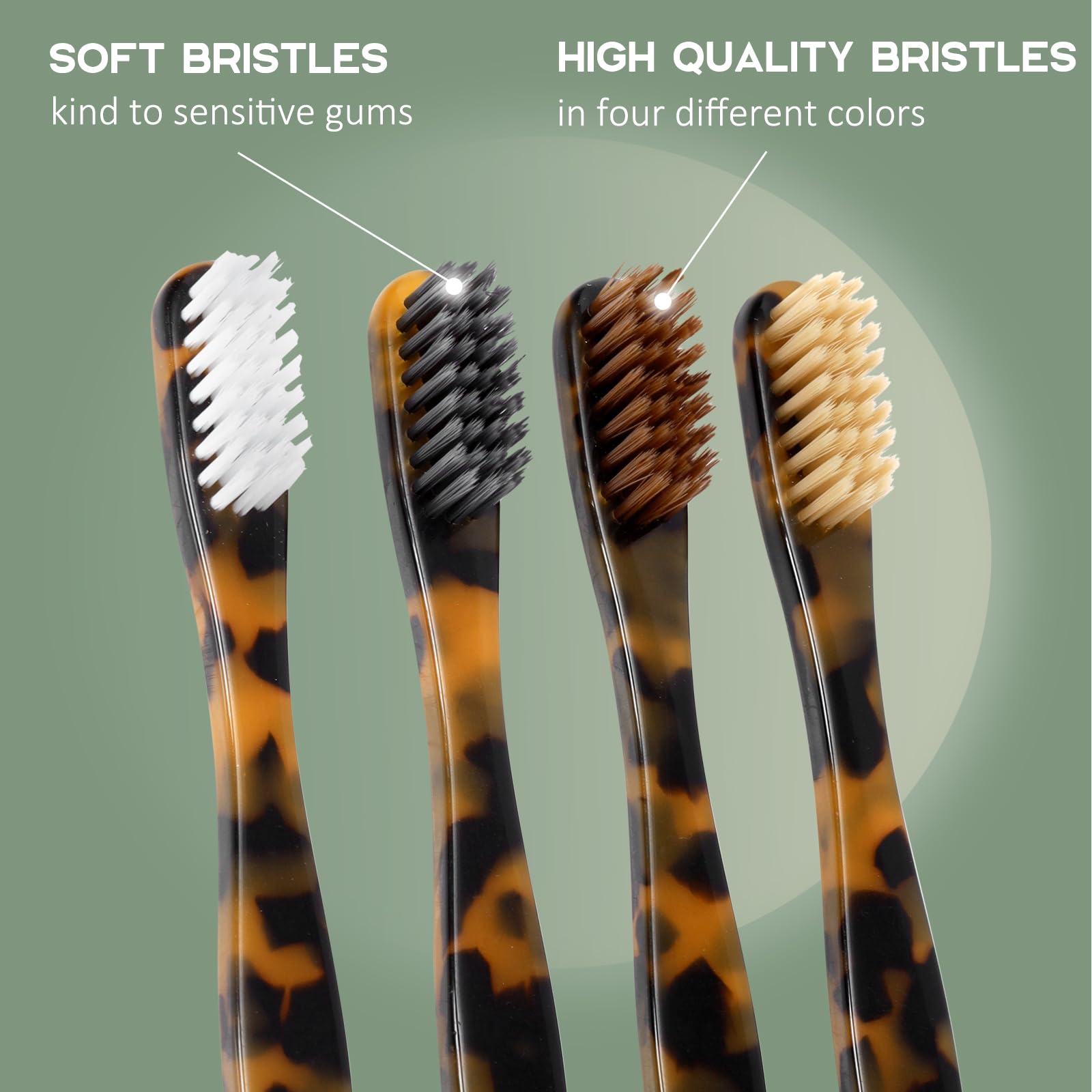 Biodegradable Eco-Friendly Cellulose Acetate Toothbrushes - 8 Pack | Sustainable Bamboo Handle Toothbrush Set for Adults & Kids | Perfect for Travel, Camping & Zero Waste Lifestyle