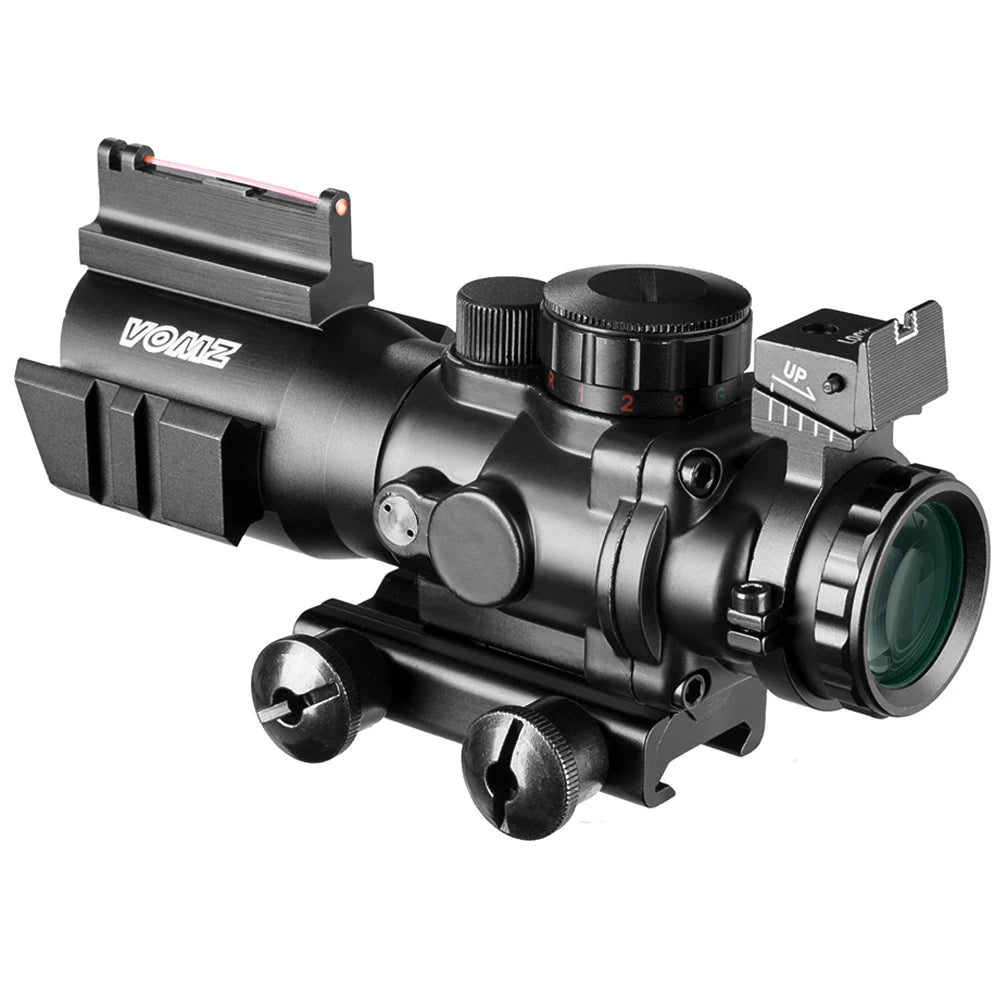 VOMZ 4x32 Rifle Scope with 20mm Rail & Dovetail Mount - Tactical Reflex Optics for Hunting, Airsoft, Sniper & Shooting | Perfect for Outdoor Adventures, Target Practice & Long-Range Precision