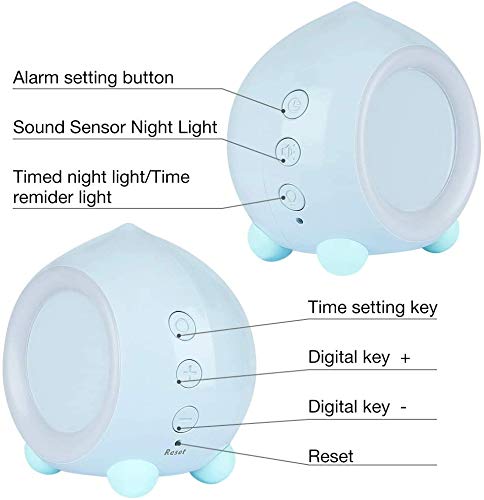 Kids Alarm Clock with Wake Up Light & Sleep Training - Digital USB Night Light with Snooze, Sunrise Simulation, Temperature & Date Display - Ideal for Boys & Girls Bedroom, Student Dorm, Nap Time (Pink)
