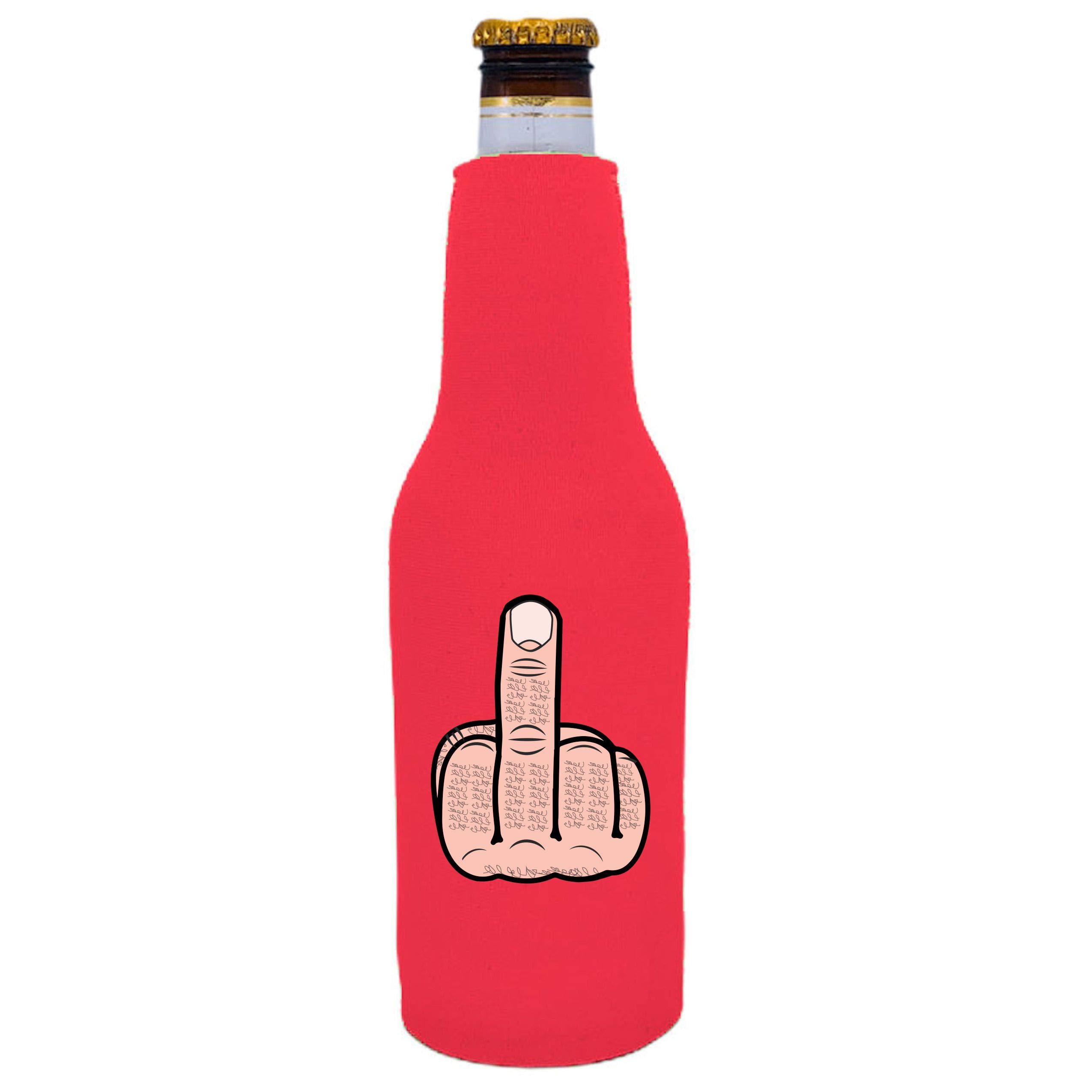 Middle Finger Beer Bottle Coozie - Insulated Pink Can Cooler for Bottles & Cans - Perfect for Parties, Gifts & Funny Drinking Accessories