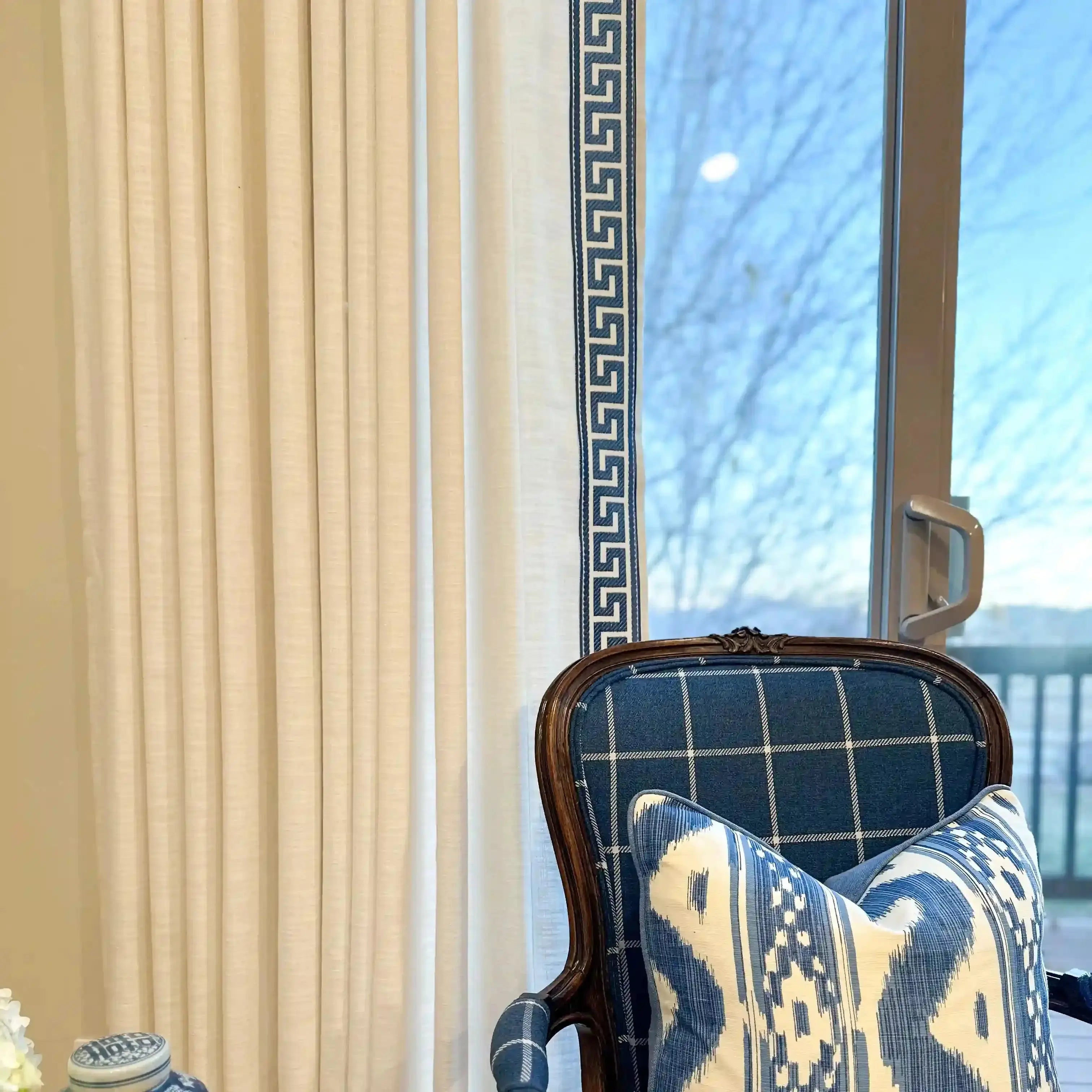 Linen Curtains Unlined Ivory White - Light Filtering Window Drapes for Living Room & Bedroom