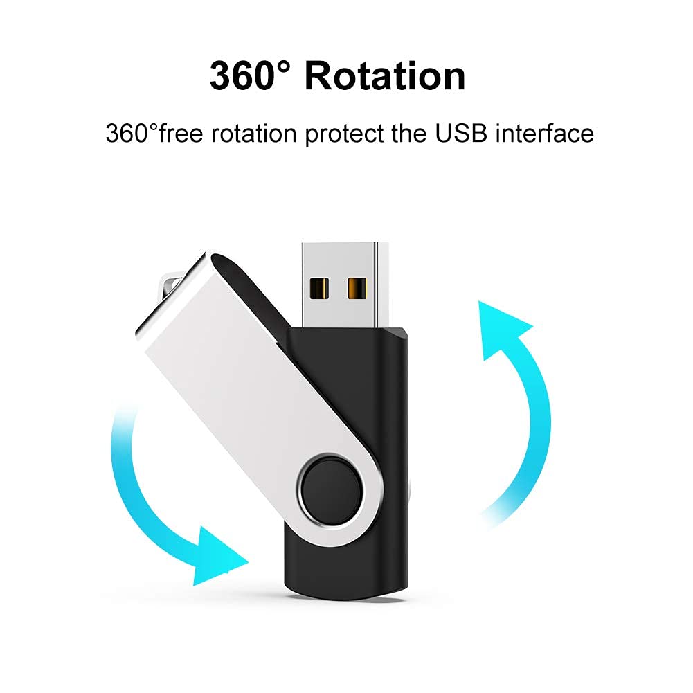 50 Pack 16GB USB Flash Drives - JUANWE Bulk USB 2.0 Thumb Drives with LED Indicator, Black - Perfect for Data Storage, School Projects, Business Files & Digital Marketing Giveaways