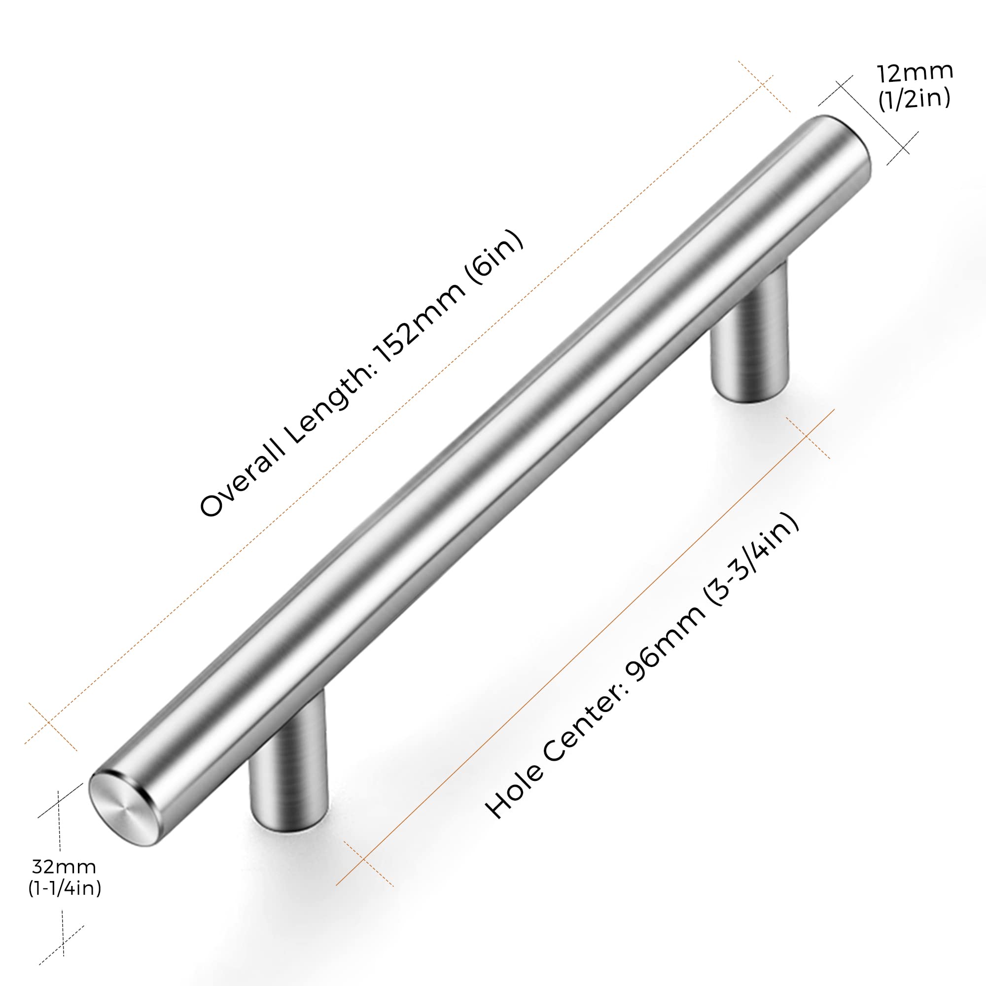 Ravinte 10-Pack 3.75 Inch Brushed Nickel Cabinet Handles - Modern Kitchen Cabinet Pulls & Drawer Hardware for Cabinets, Dressers, Vanities | Durable & Stylish Upgrade for Home Kitchen & Bathroom