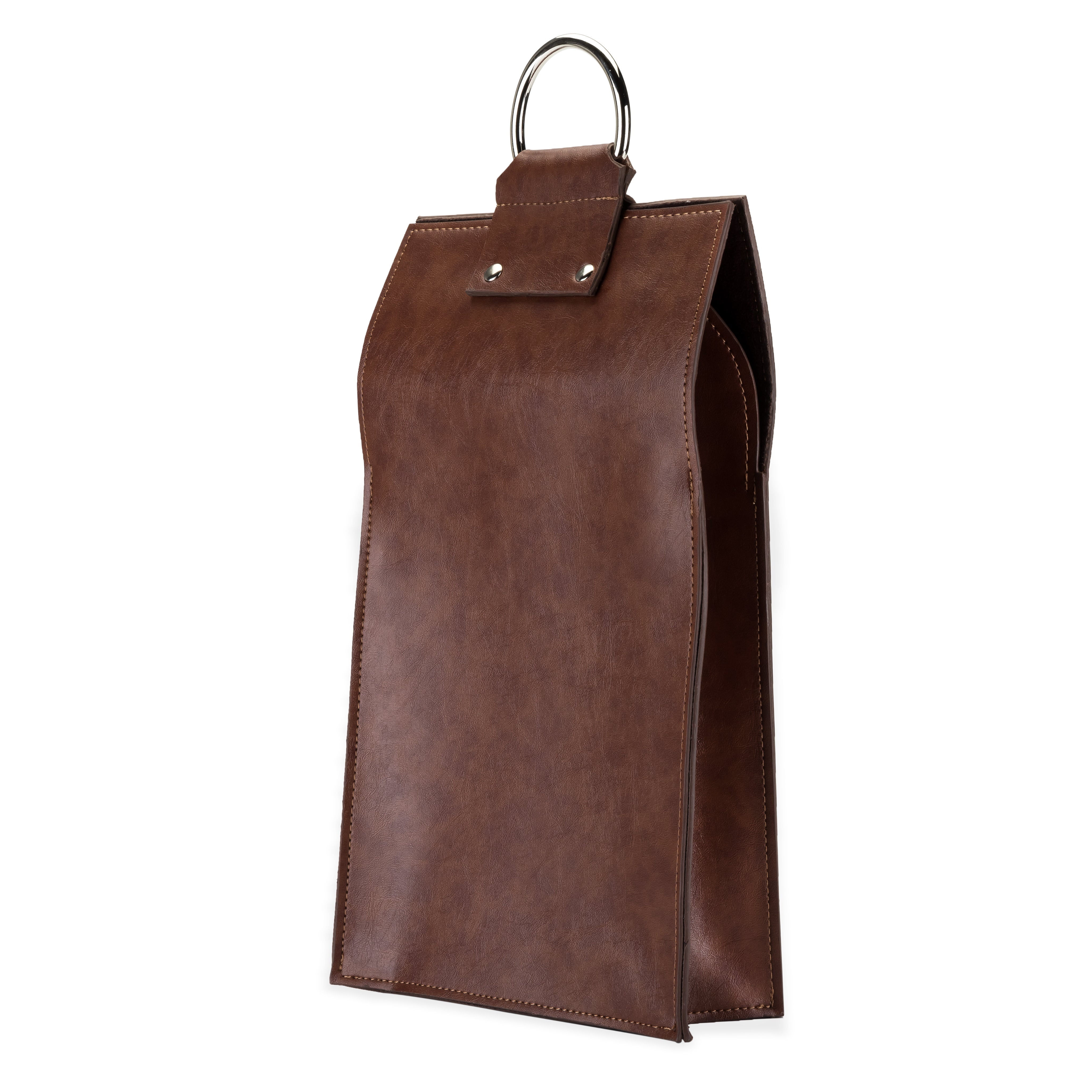 Premium Faux Leather Double Bottle Wine Tote Bag - Insulated Wine Carrier for 2 Bottles - Perfect for Picnics, Parties & Gifts (Black)