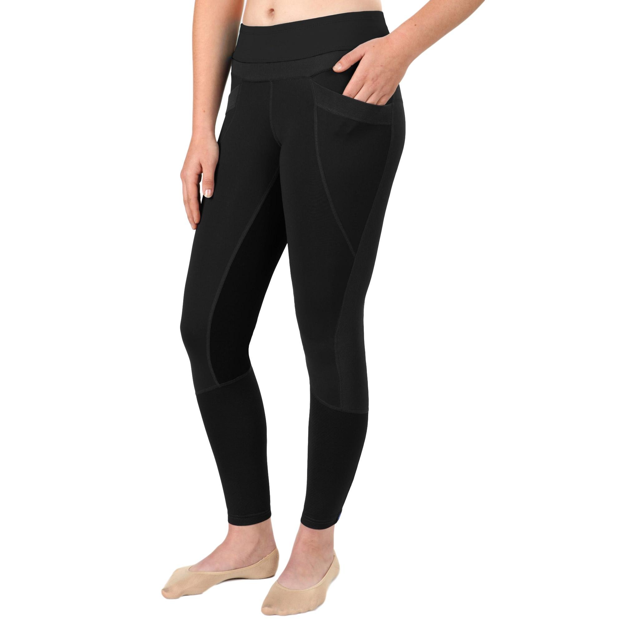 Irideon High-Waisted Bending Line Tights for Women - Black, Small - Yoga, Running & Everyday Comfort