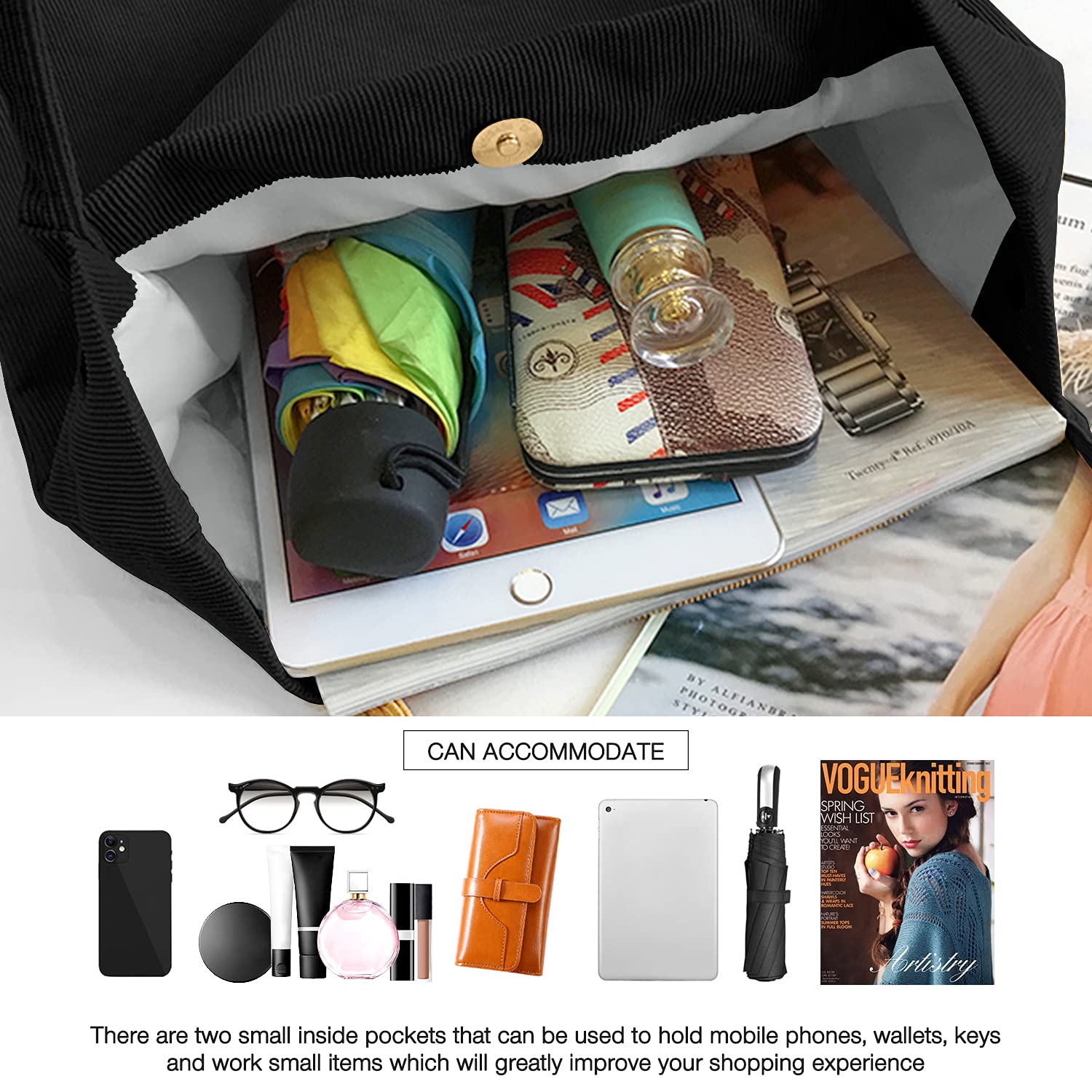 Stylish Women's Tote Bags for Grocery Shopping - Large Reusable Shoulder Bag for Women - Perfect for Grocery Runs, Beach Trips & Daily Commute