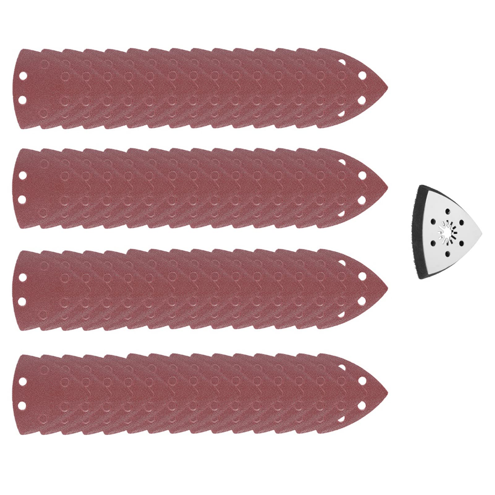 60Pcs 90mm Triangle Sanding Pads with 6 Holes | Hook and Loop Oscillating Tool Sandpaper for Wood, Plastic & Rubber | Perfect for DIY Projects, Furniture Refinishing & Surface Preparation