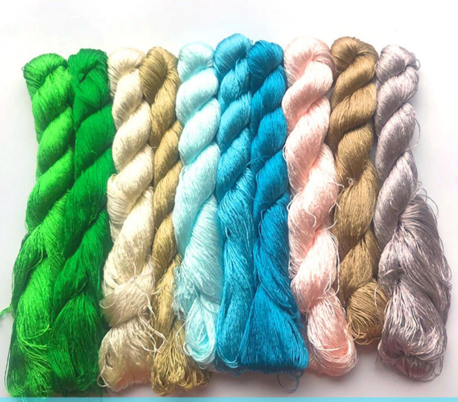 400m Suzhou Embroidery Mulberry Silk Thread Set (20 Colors x 400m) - Premium Hand Embroidery Floss for Needlework, Cross Stitch & DIY Craft Projects