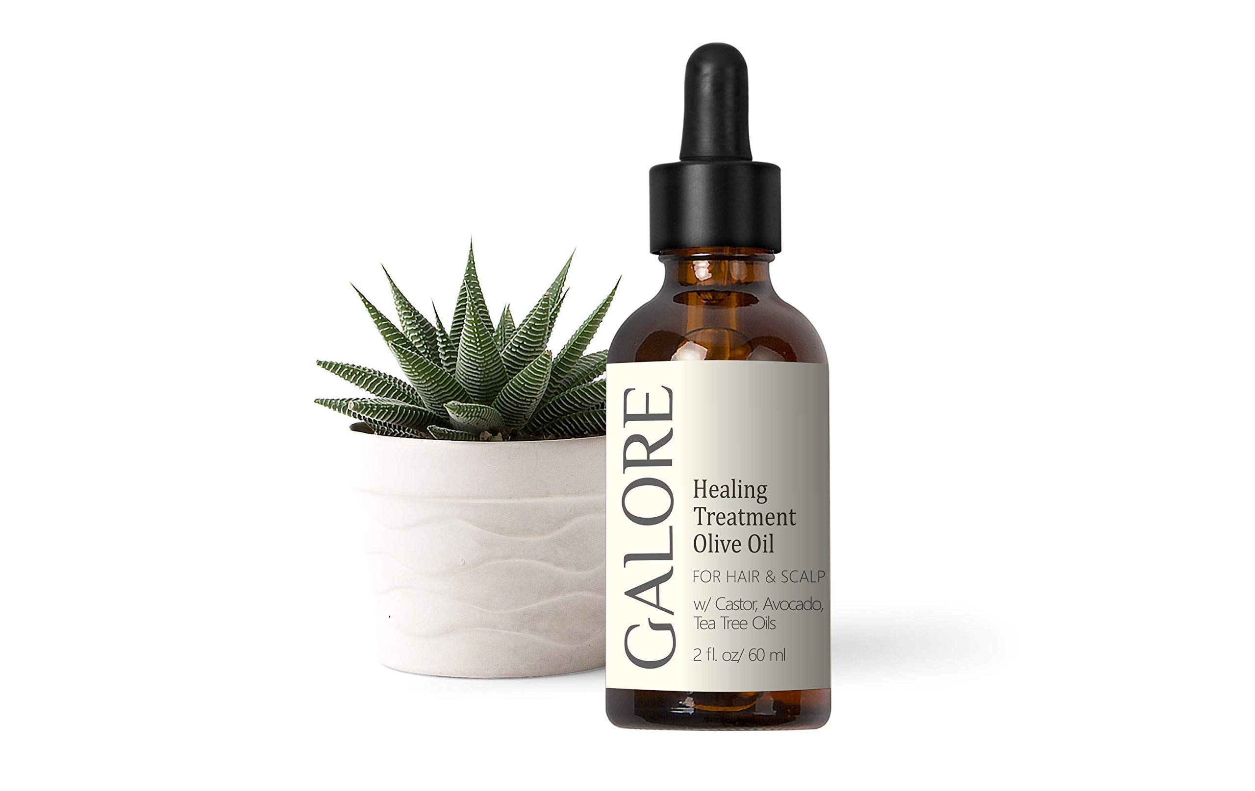Premium Olive Oil Hair & Scalp Treatment for Hair Loss & Breakage - Vitamin E Enriched Pure Olive Oil with Essential Oils - Repair Damaged, Frizzy, Dry & Curly Hair - Natural Hair Growth Serum by GALORE Naturals - Perfect for Daily Hair Care & Deep Conditioning Treatments